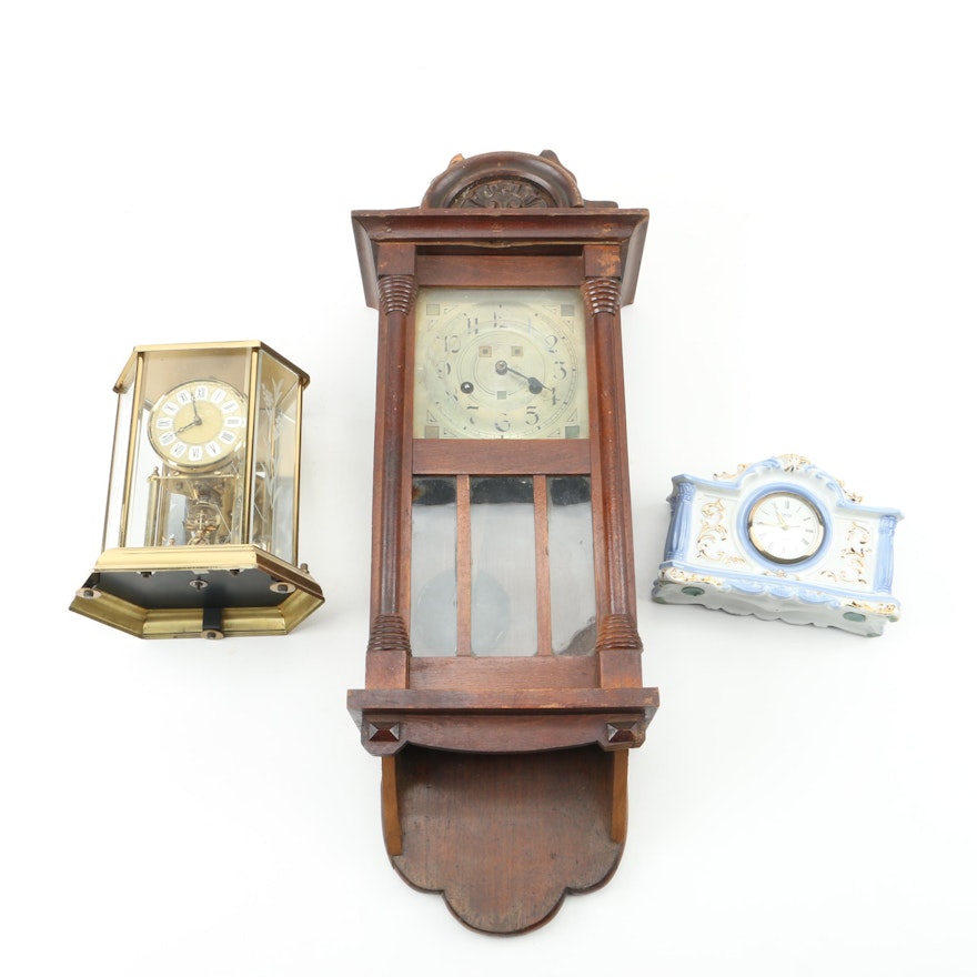 Wall and Mantel Clocks Featuring Alaron and Elgin