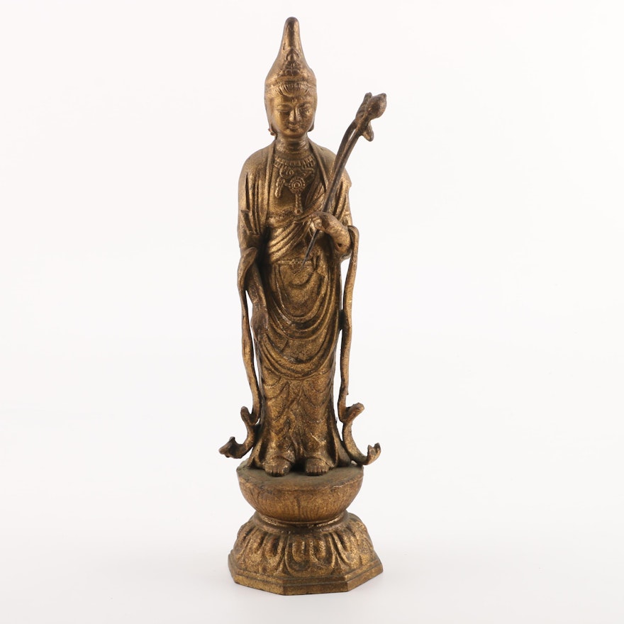 Metal Standing Buddha Figurine