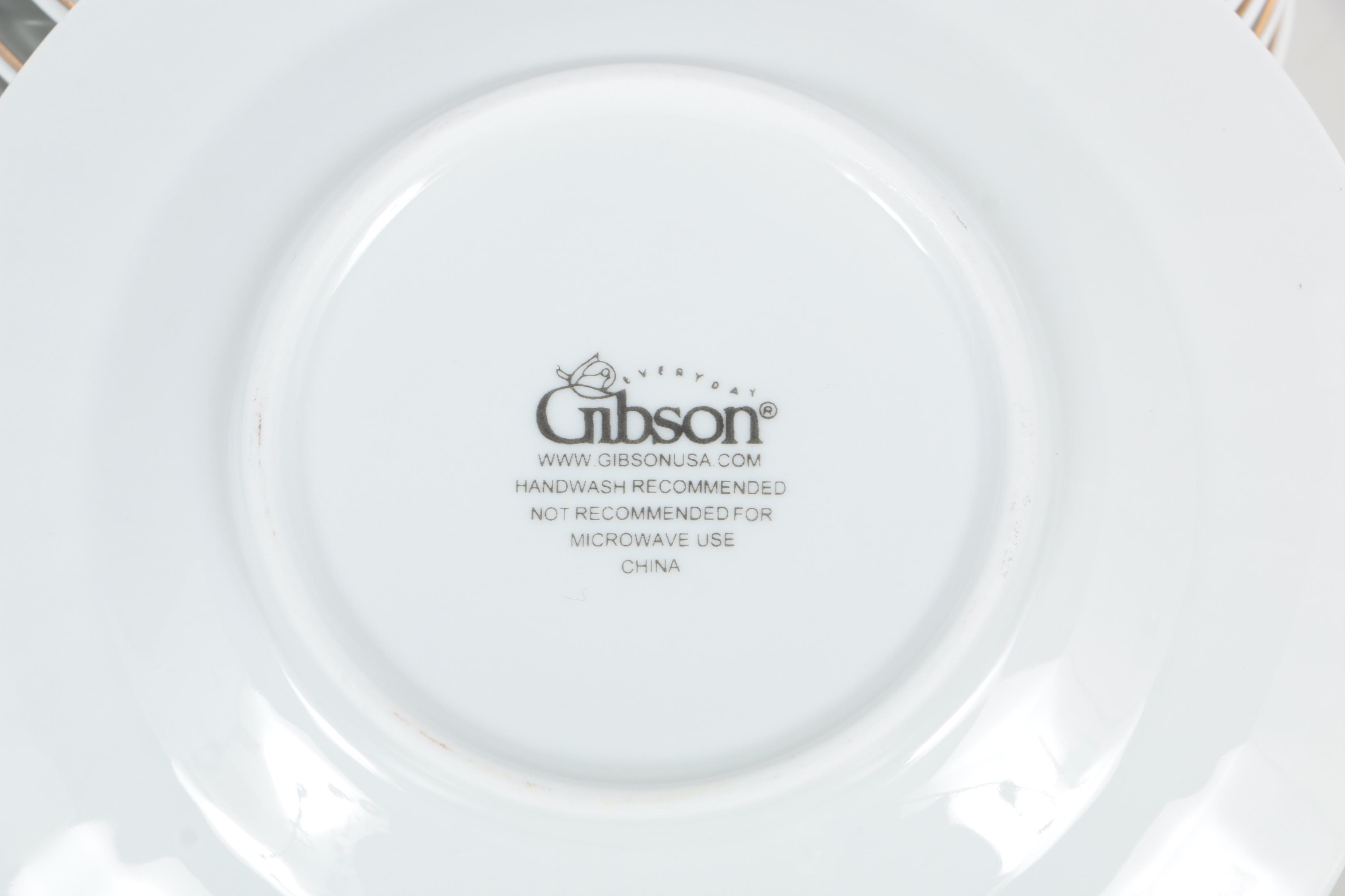 Gibson "Claremont Gold" Footed Cups and Saucers