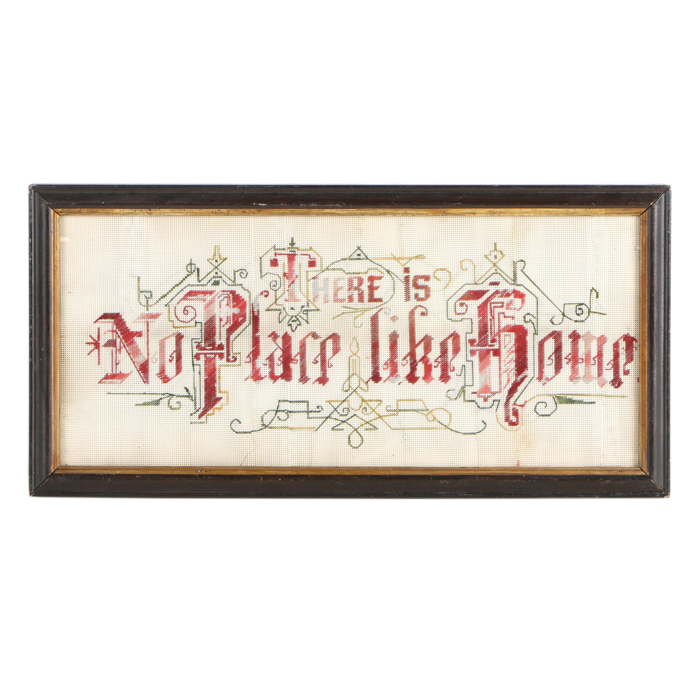 Cross-Stitch Embroidery "There is No Place Like Home"