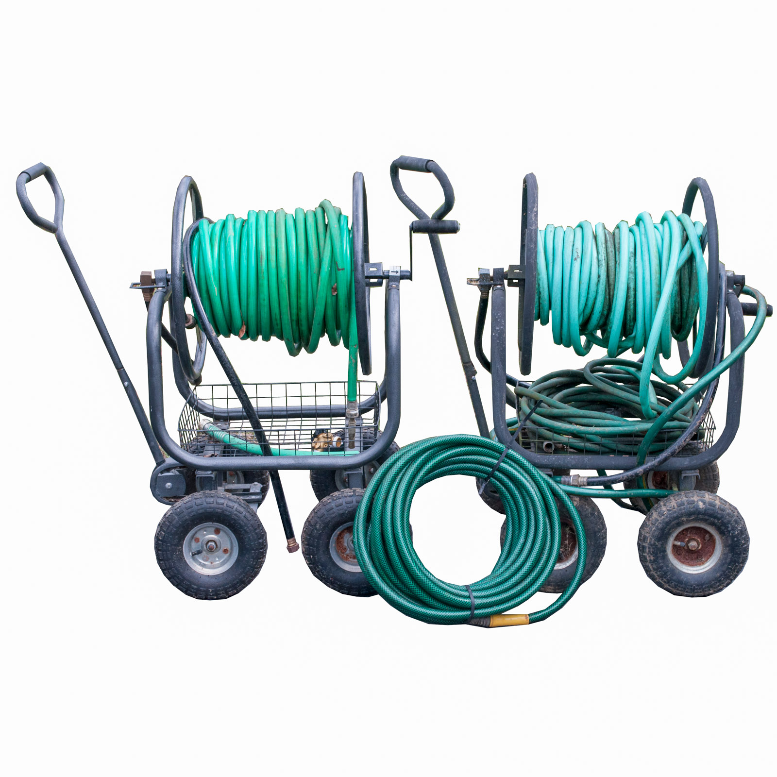 Pair of Water Hose Reel Carts by Rankam