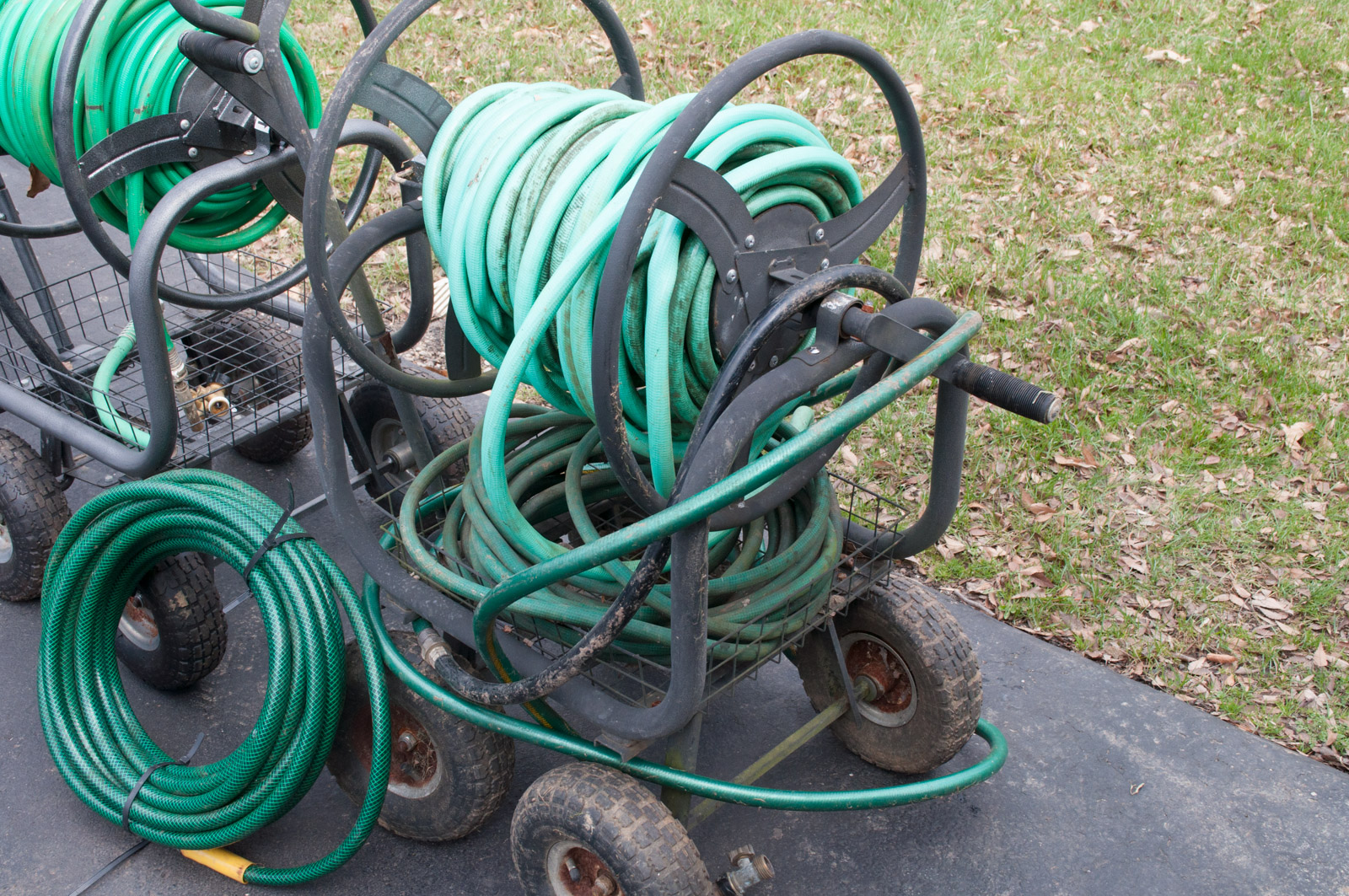 Pair of Water Hose Reel Carts by Rankam