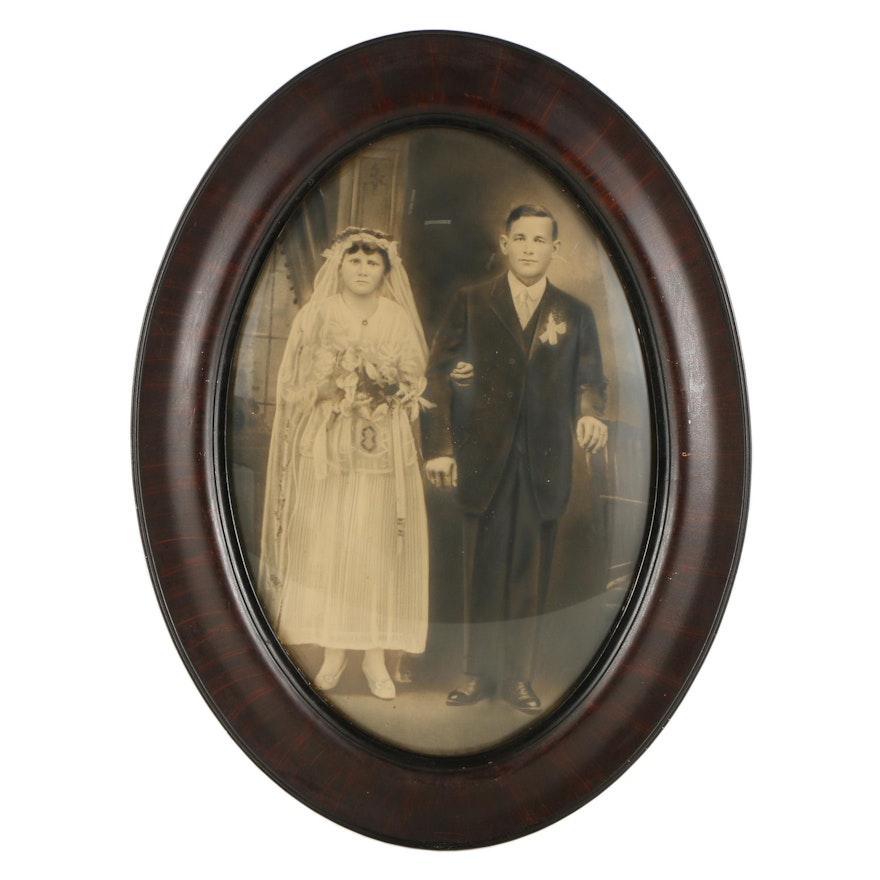 Antique Crayon Wedding Portrait