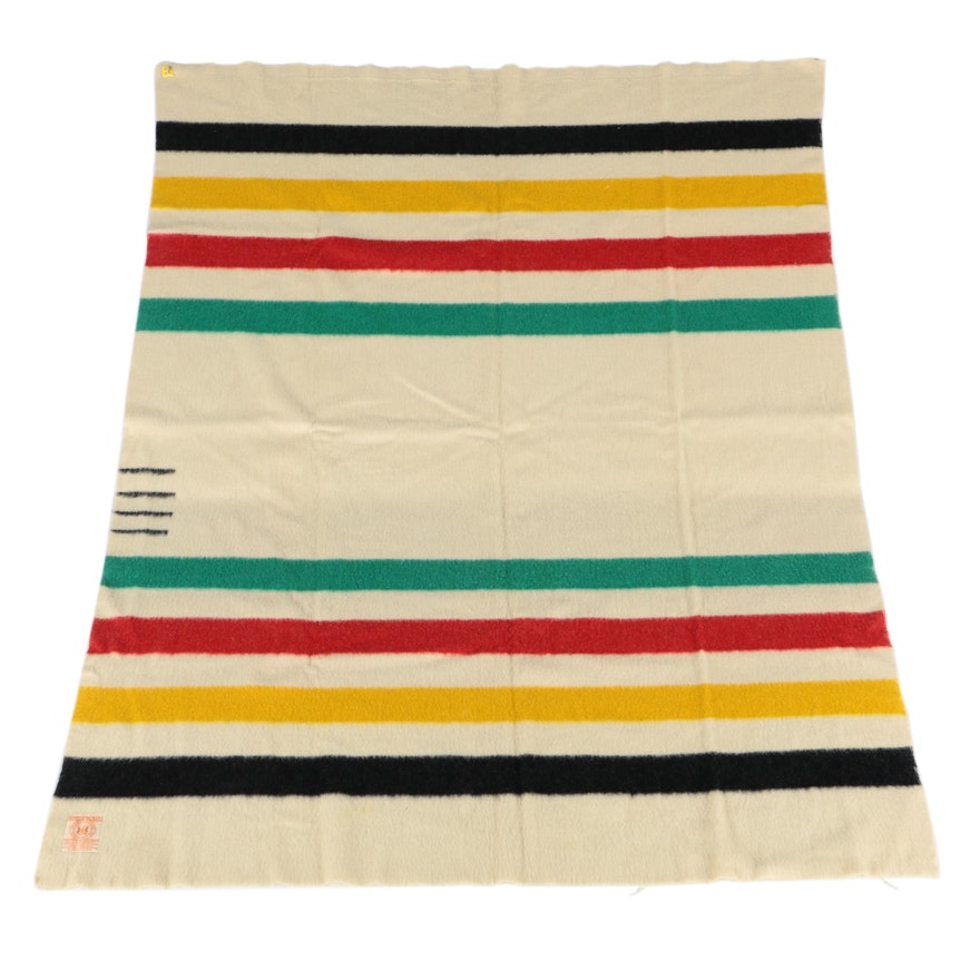 Vintage Hudson's Bay Point Wool Blanket