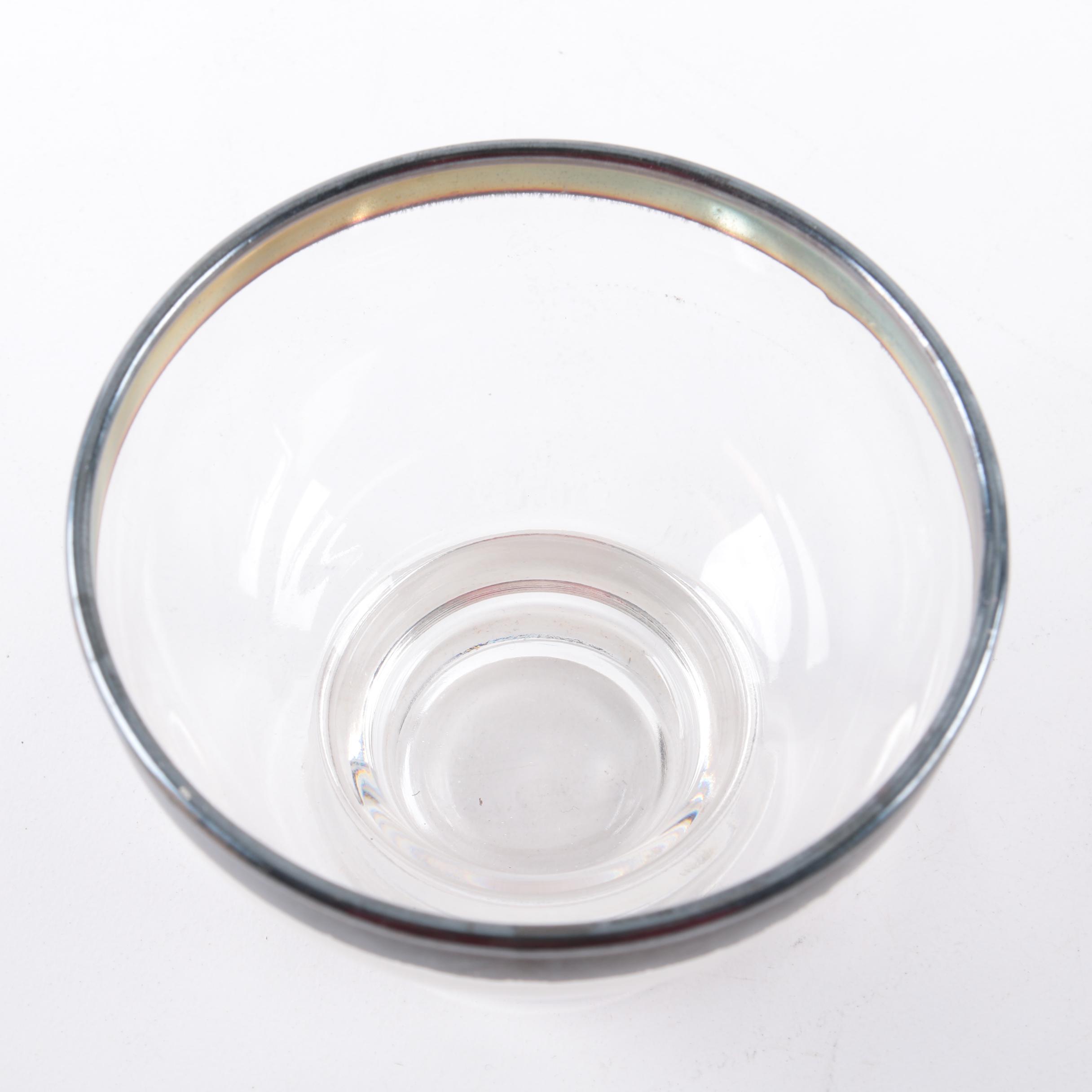 Vintage Dorothy Thorpe Style Silver Rimmed Glass Bowls