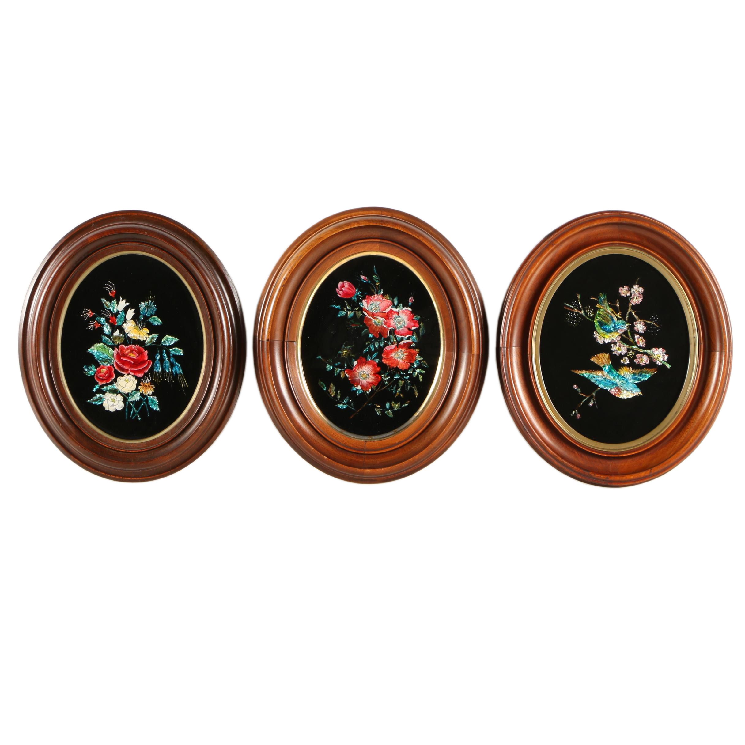 Flower-Themed Tinsel Paintings