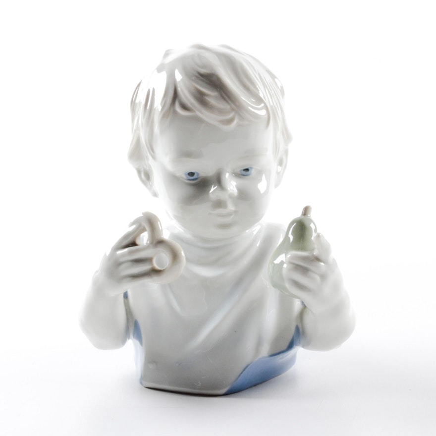 Lippelsdorf Boy with Snack Porcelain Figurine