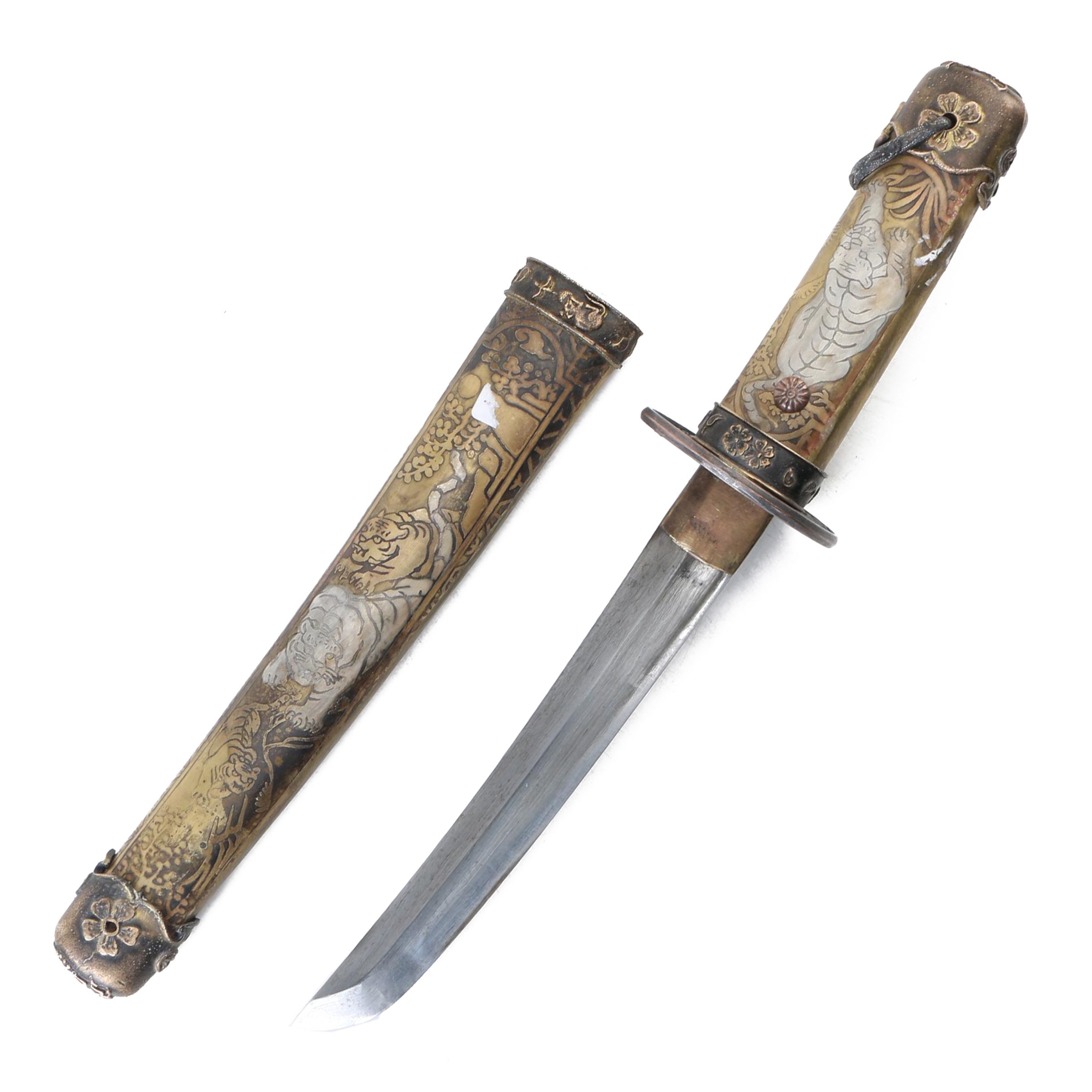 Japanese Tantō Style Knife and Scabbard