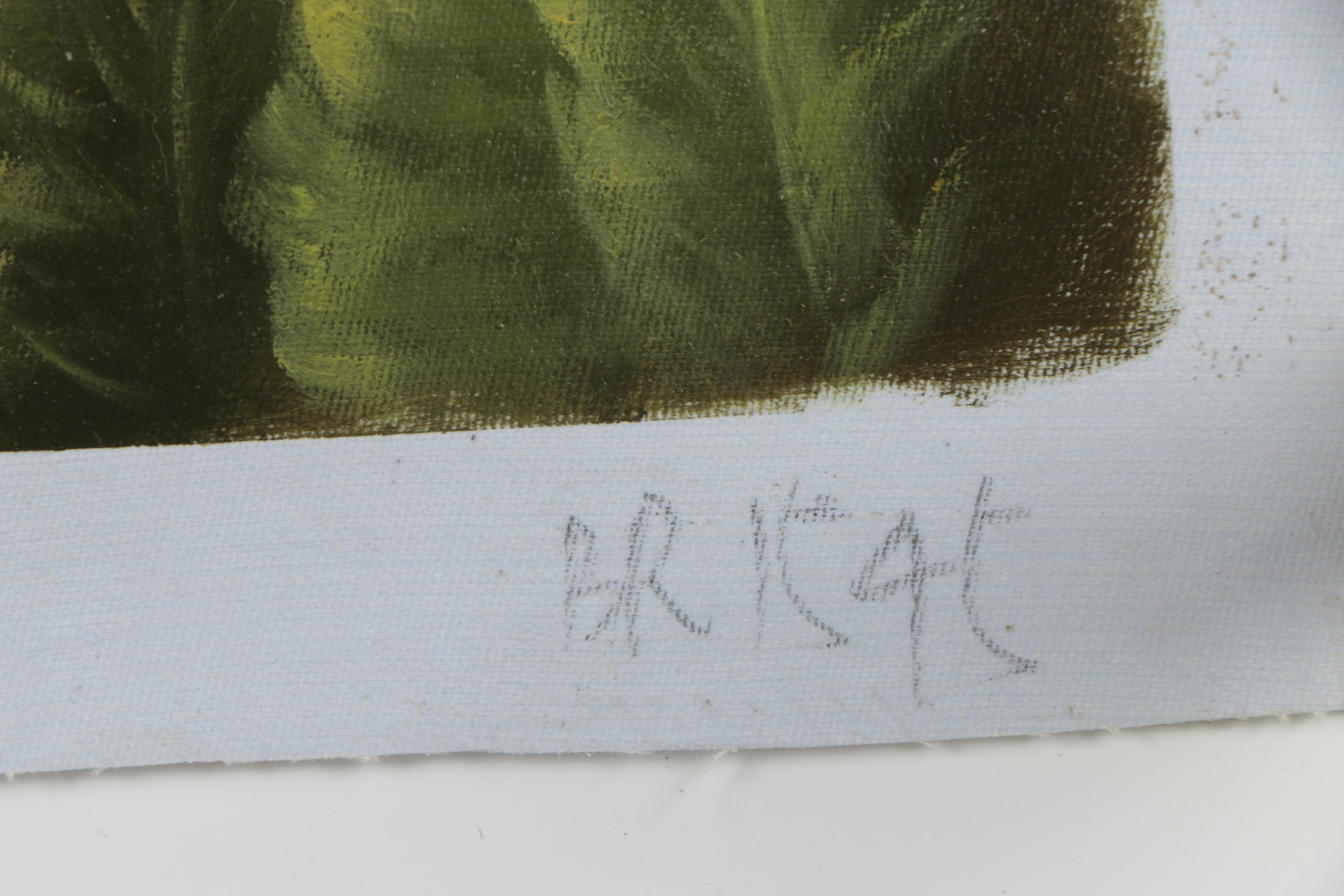 Oil on Canvas Pastoral Painting of Farm Animals