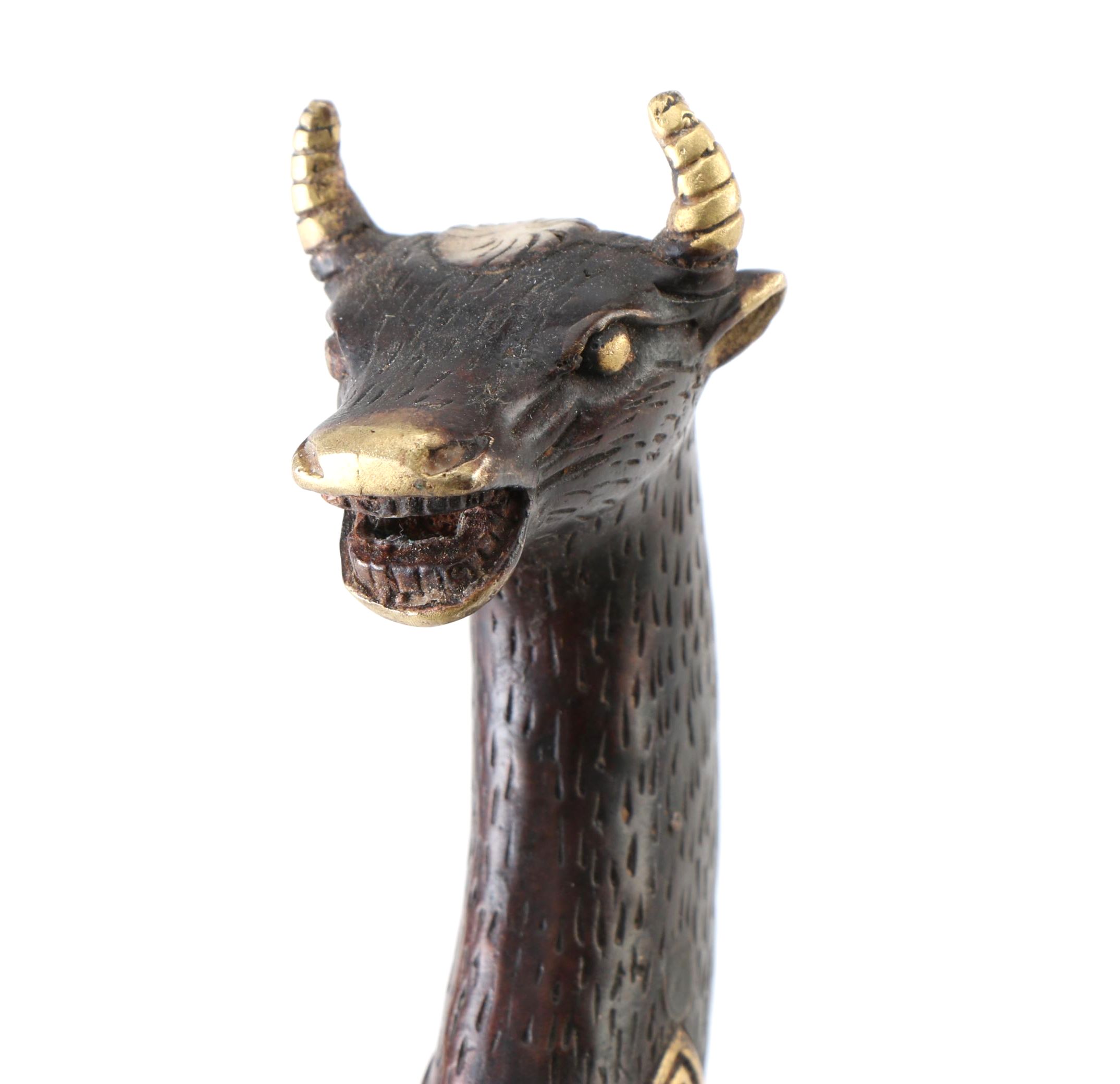 Bull Handle Fixed Blade Hunting Knife With Scabbard