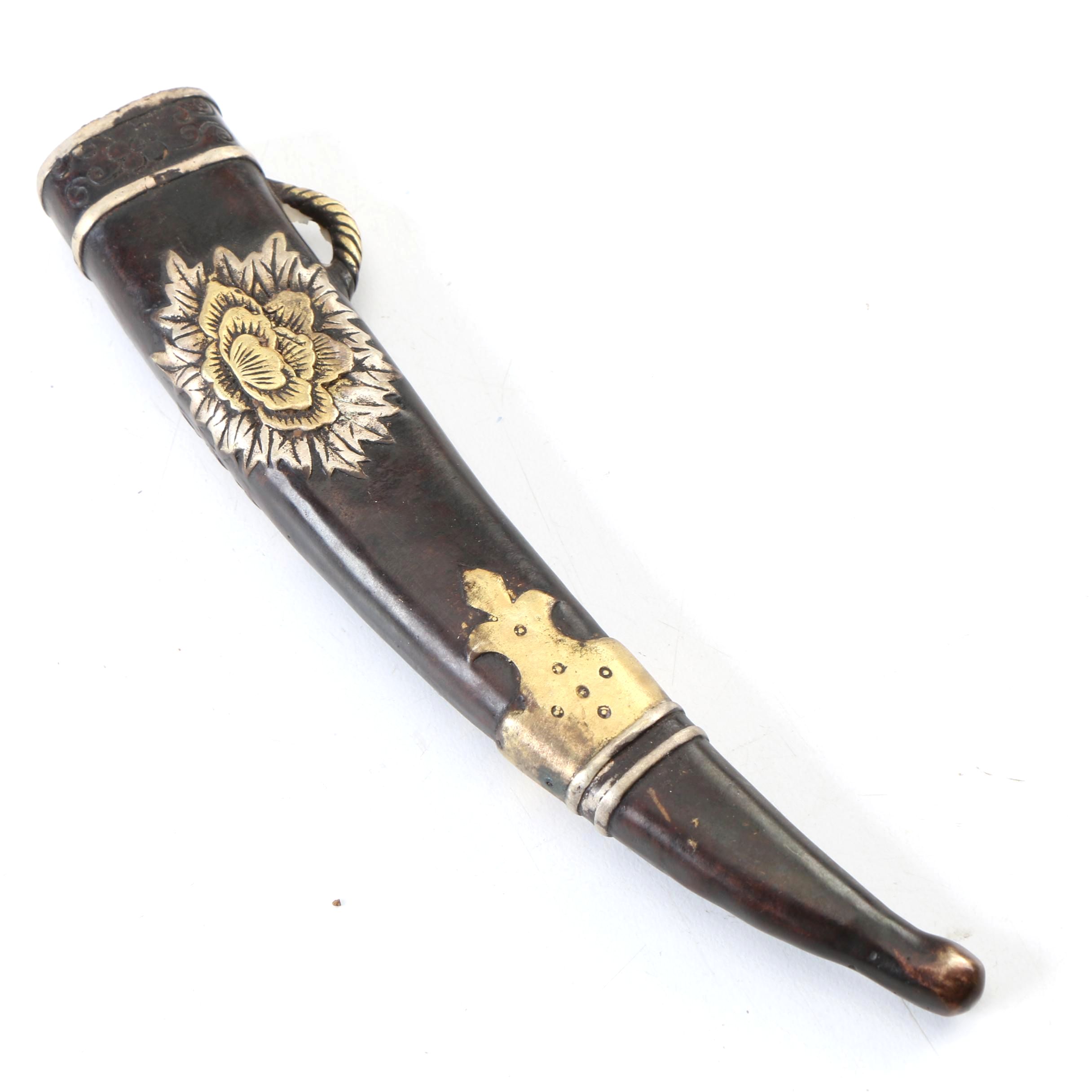 Bull Handle Fixed Blade Hunting Knife With Scabbard