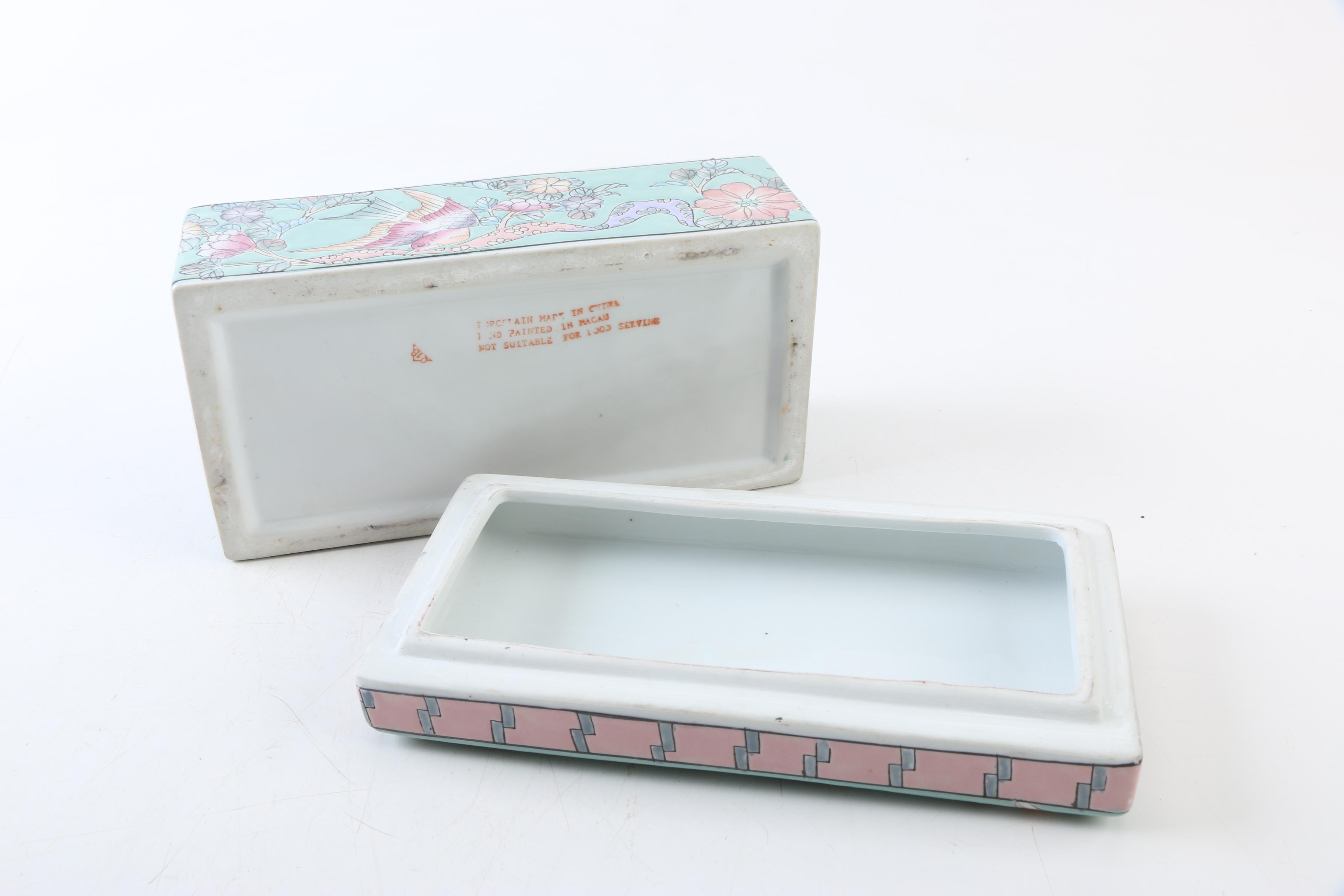 Vintage Chinese Enameled Ceramic Boxes