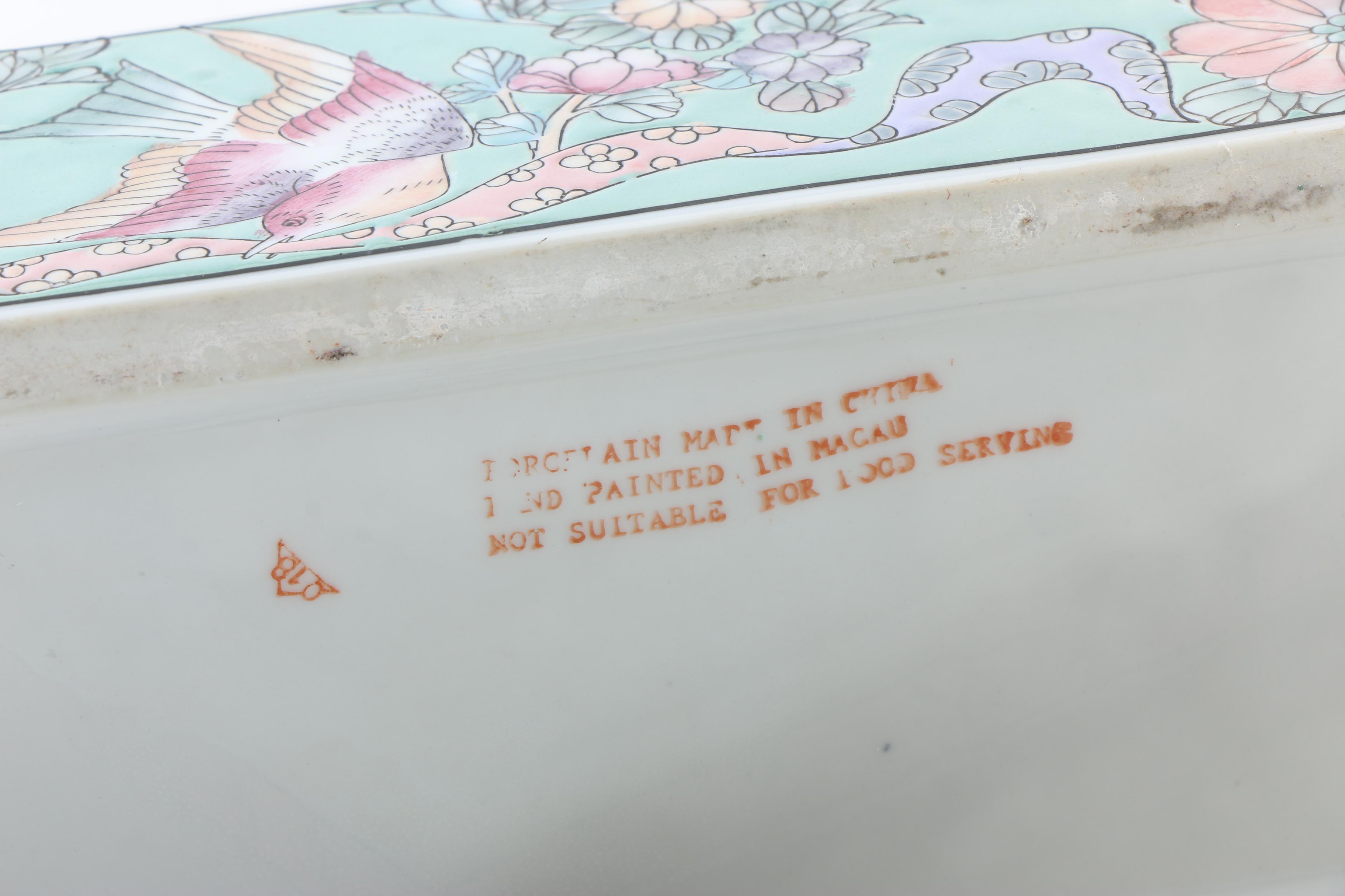 Vintage Chinese Enameled Ceramic Boxes