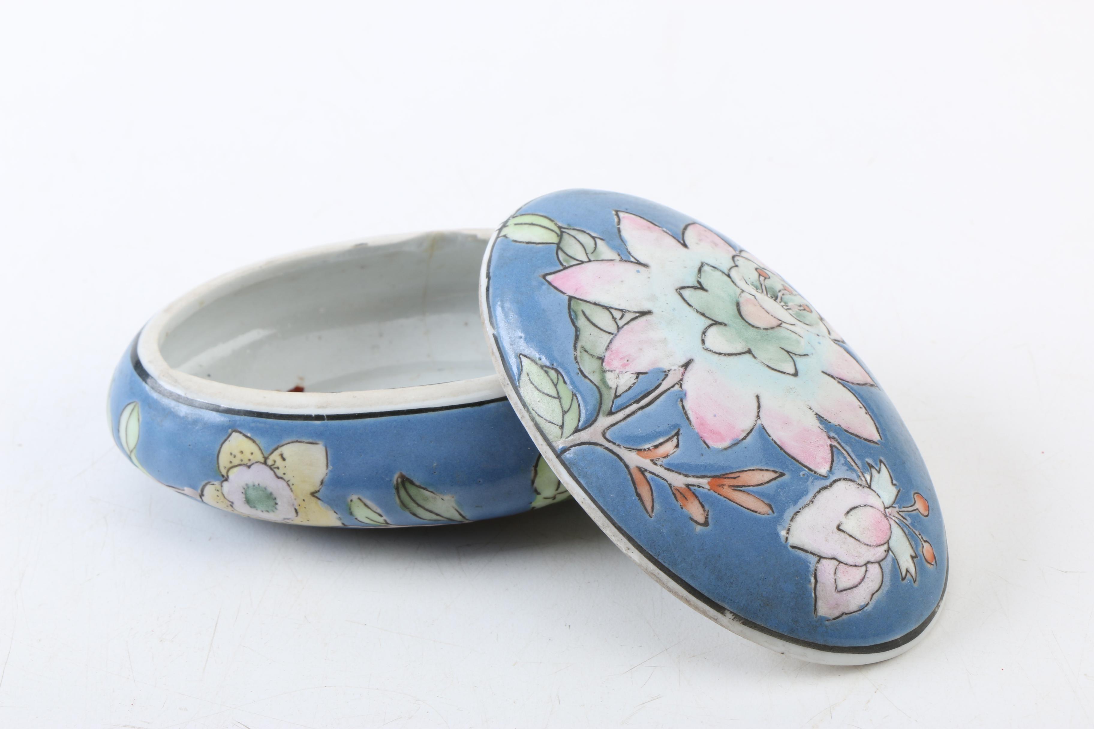 Vintage Chinese Enameled Ceramic Boxes