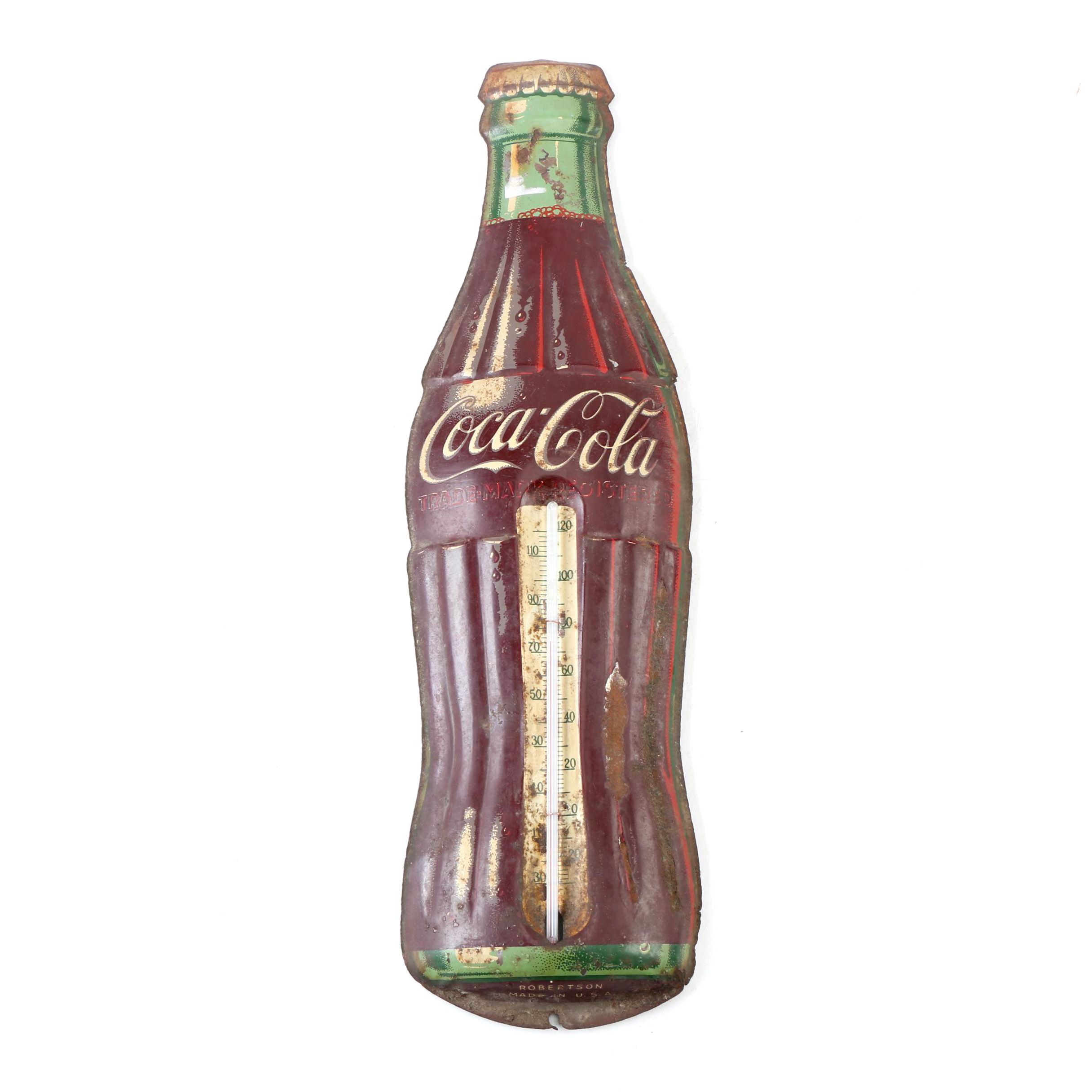 Vintage Coca-Cola Thermometer by Robertson, Circa 1950s