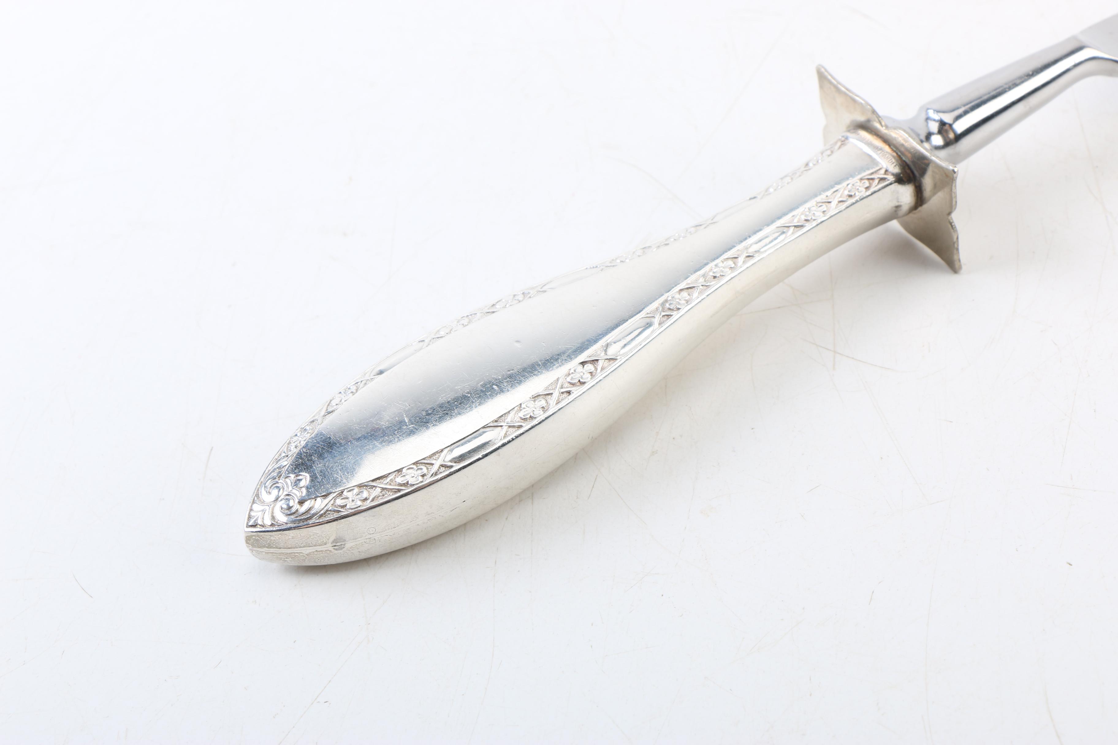 Gorham "Chantilly" Sterling Silver Slotted Spoon and Sterling Handled Fork