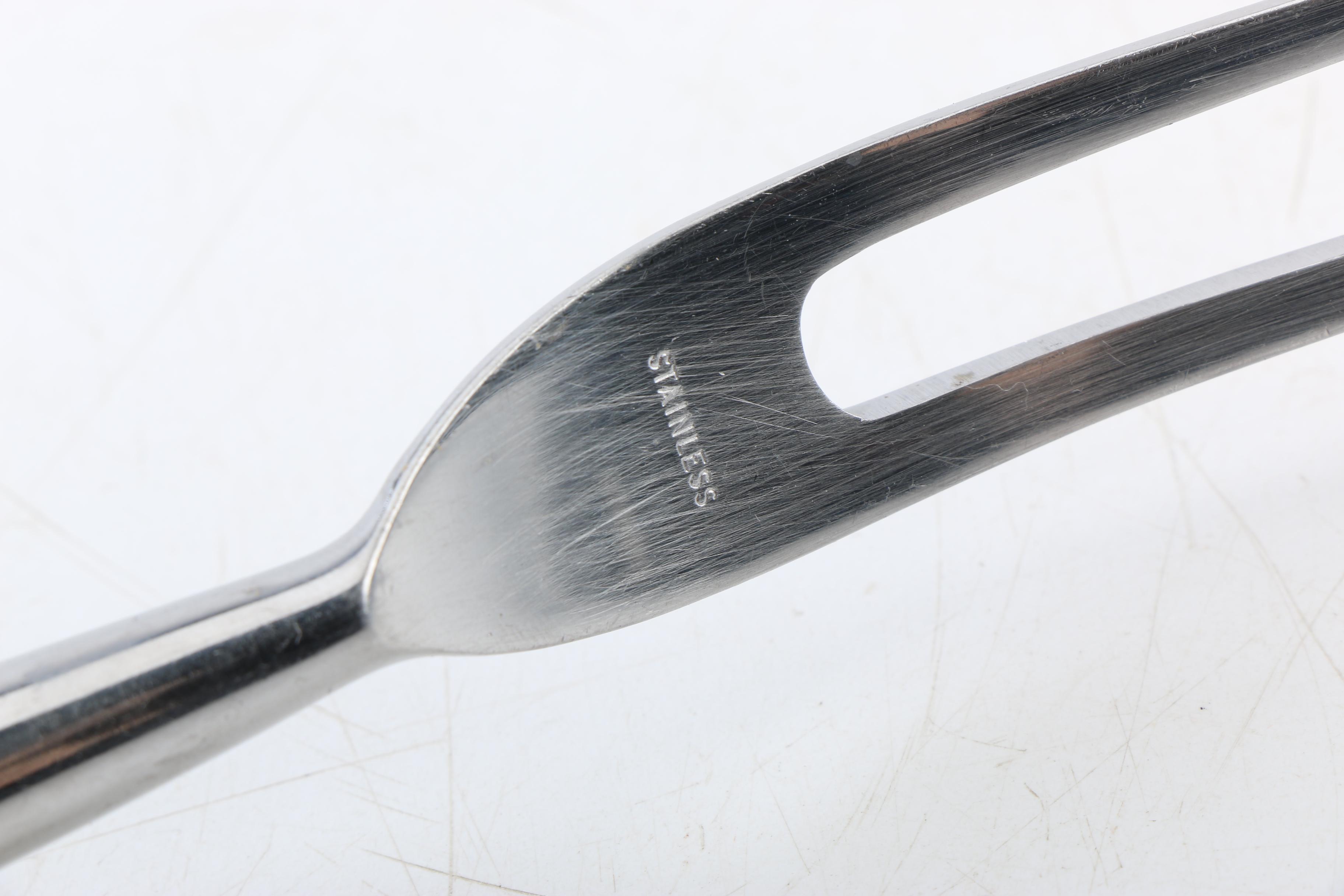 Gorham "Chantilly" Sterling Silver Slotted Spoon and Sterling Handled Fork