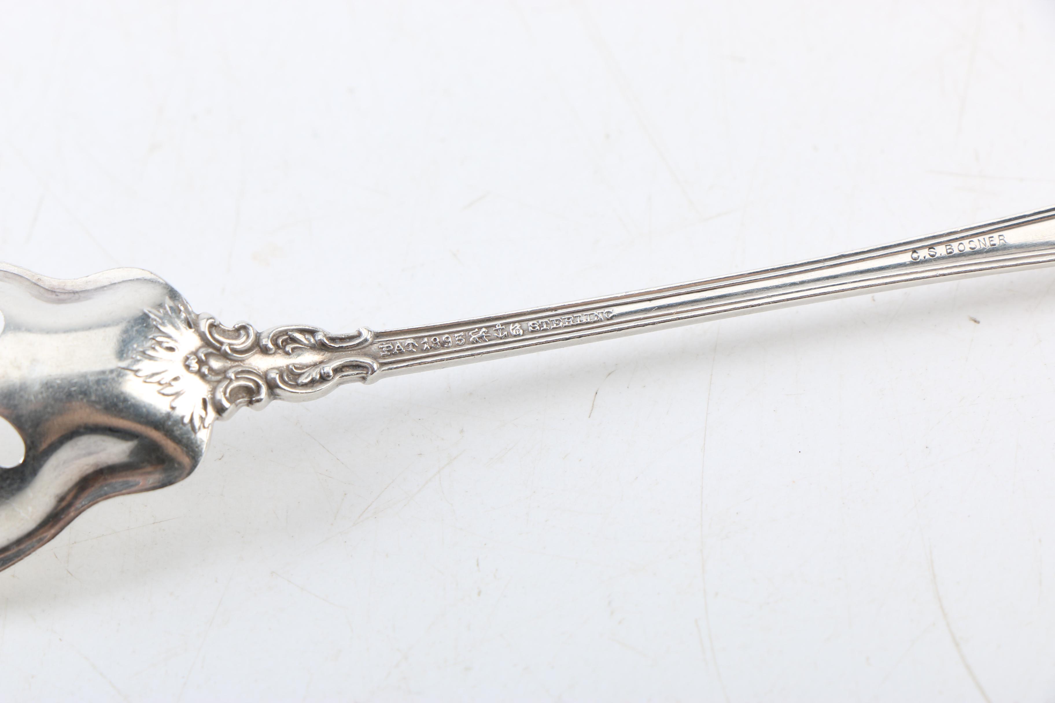 Gorham "Chantilly" Sterling Silver Slotted Spoon and Sterling Handled Fork