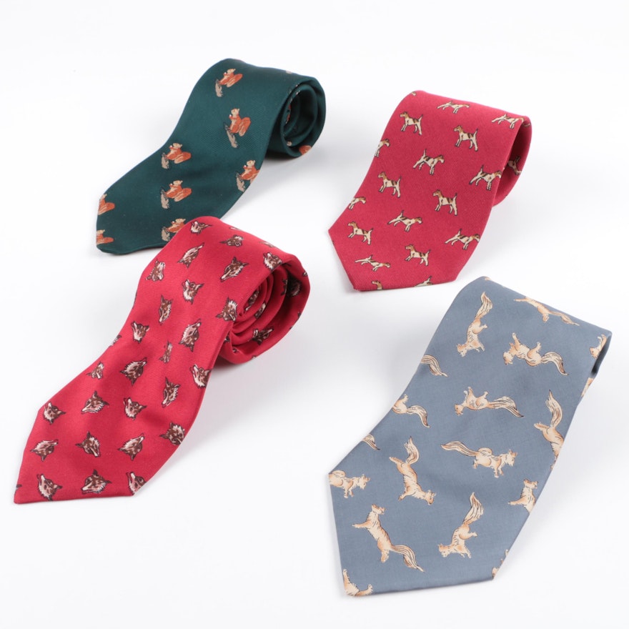 Animal Print Neckties Including Polo by Ralph Lauren and Jim Thompson