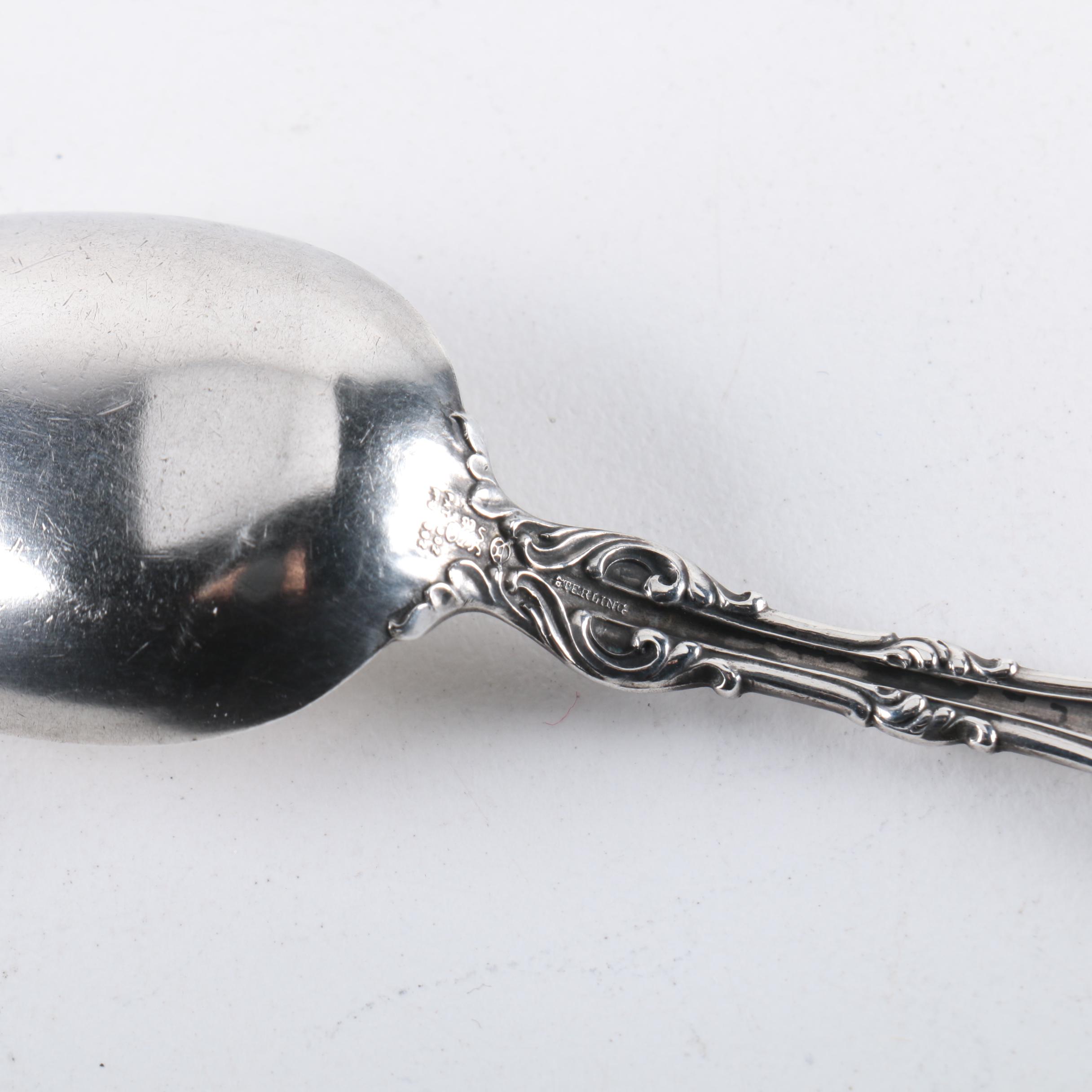 Whiting Manufacturing Co. "Lily" Teaspoon with Other Sterling Spoons