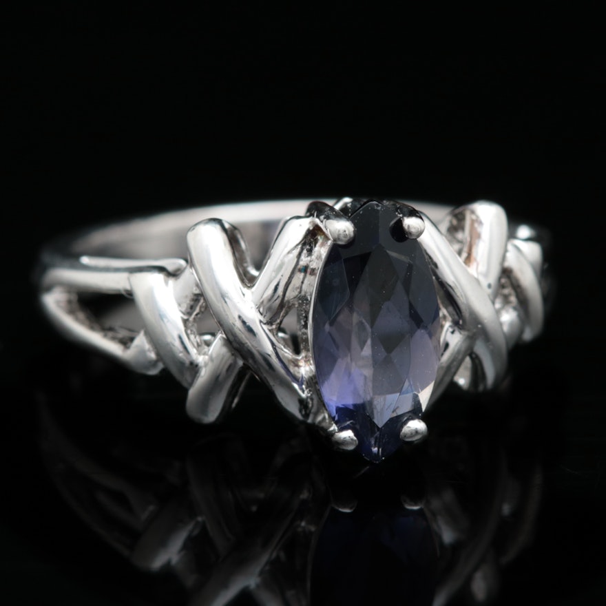 Sterling Silver and Iolite Ring