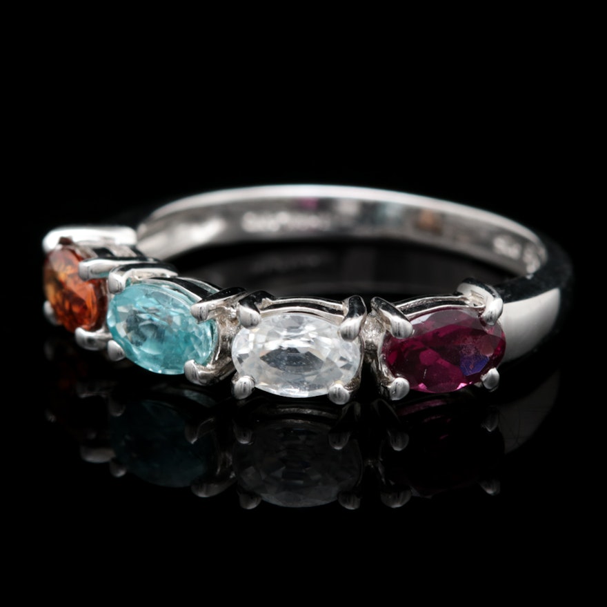 Sterling Silver and Multi-Gemstone Ring