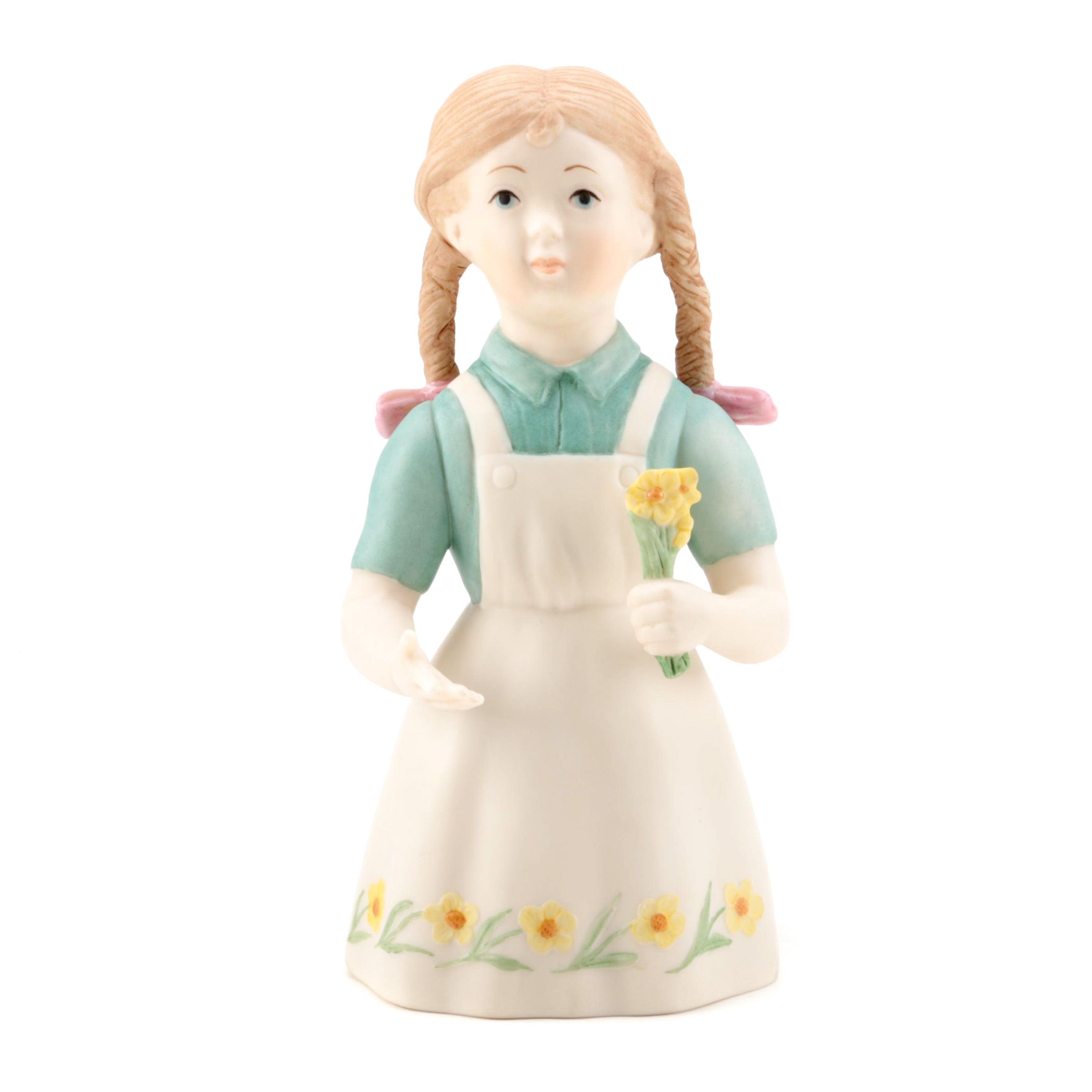 Vintage Laszlo Ispanky Porcelain Girl with Flower Figurine