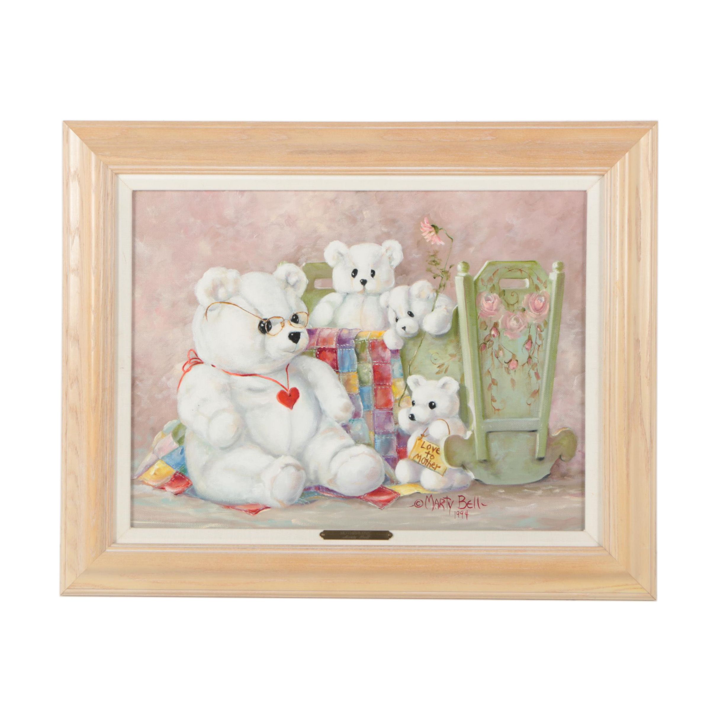 Marty Bell 1994 Oil Painting "Motherlove"