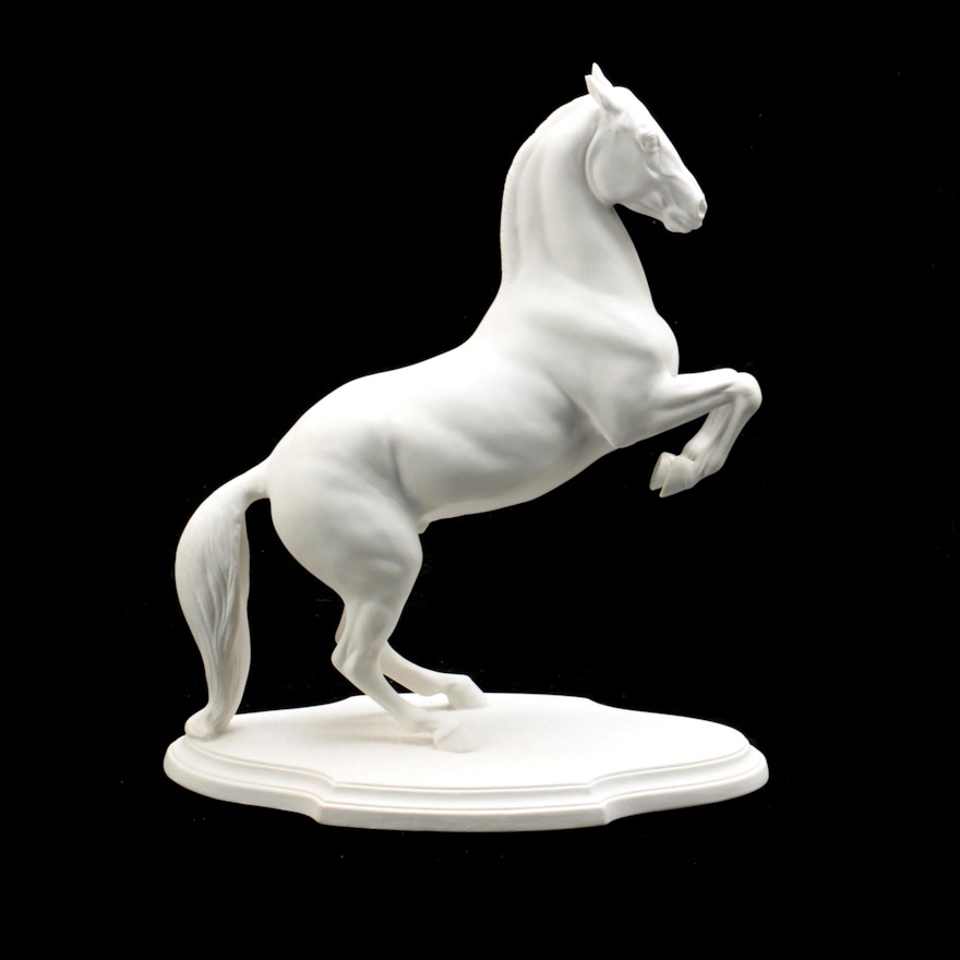 Porcelain Bisque Pamela Du Boulay Lipizzaner Horse Figurine