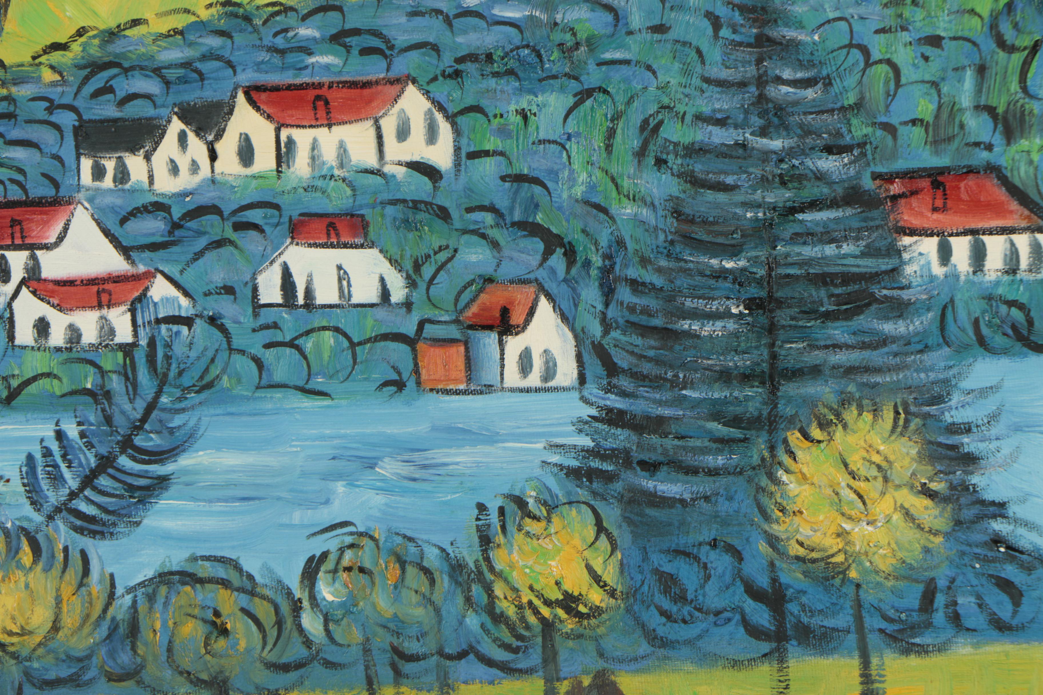 Oil Copy Painting after Gustav Klimt "Unterach am Attersee"