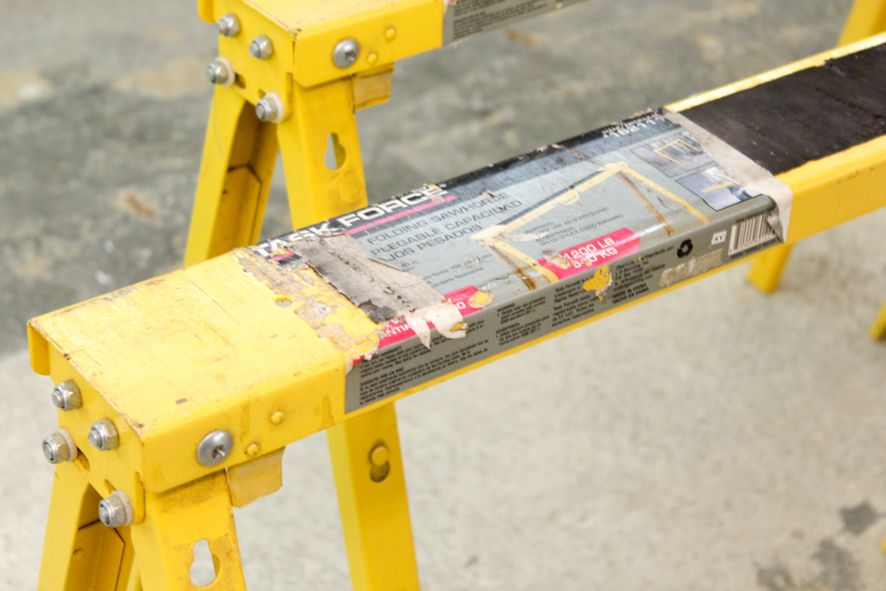 Four Task Force Folding Metal Saw Horses