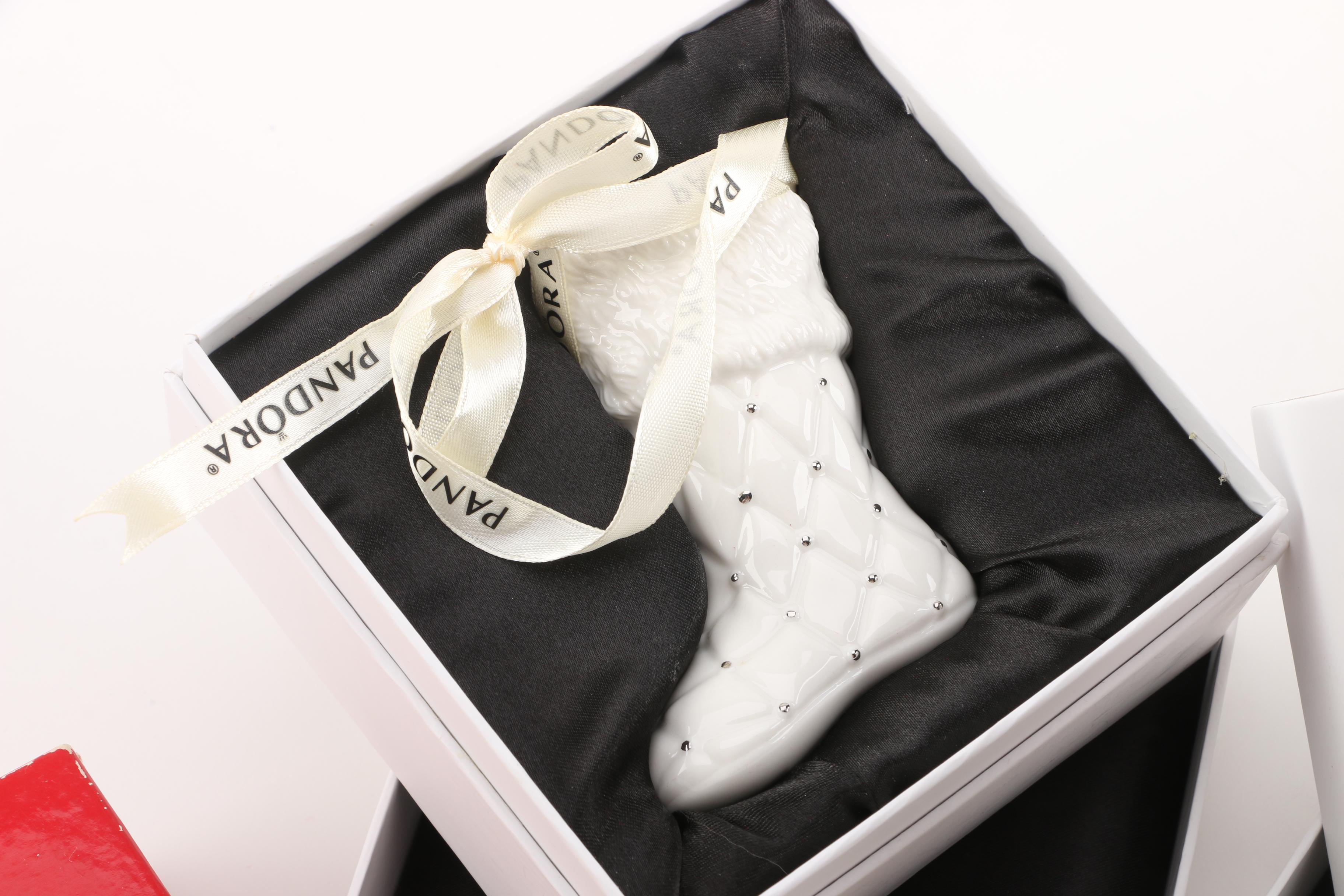 Assorted Holiday Ornaments Including Pandora and Kirk Stieff Co.