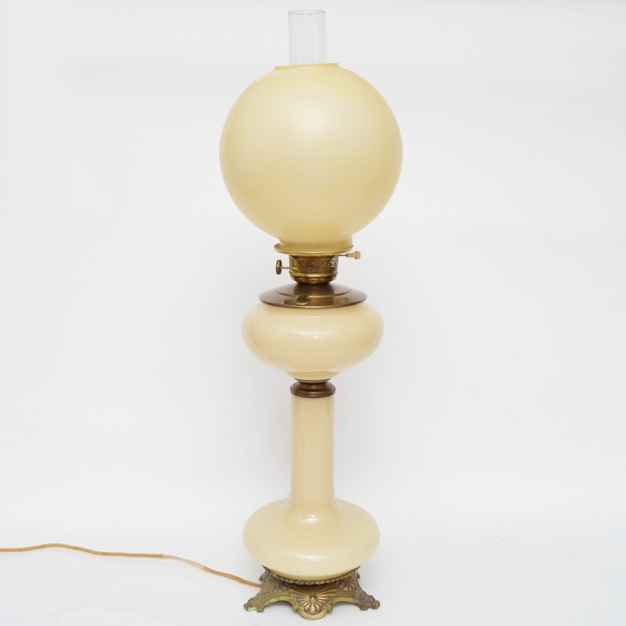 Vintage Paul Hanson Opaque Glass Table Lamp