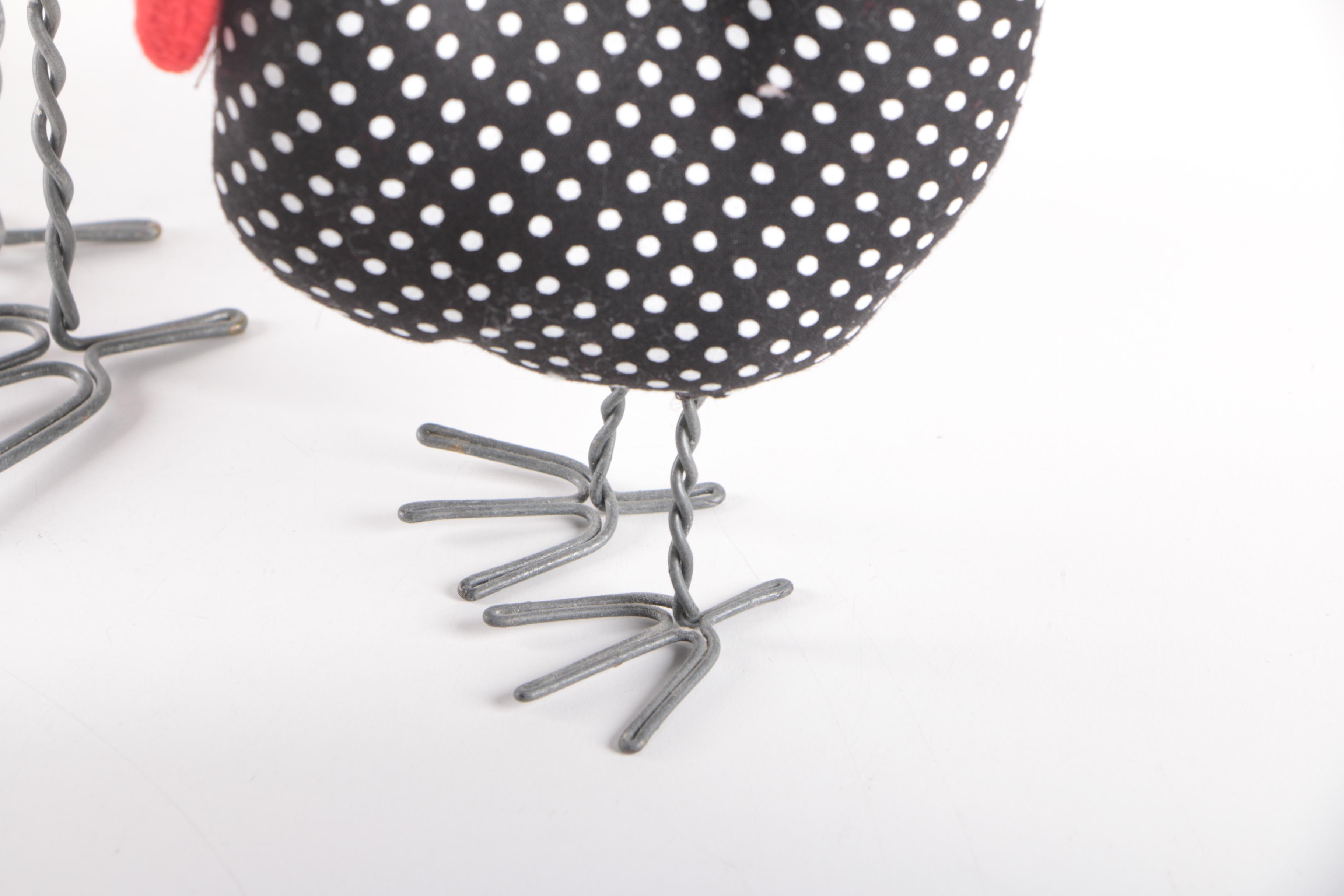 Hand Crafted Plush Rooster Décor