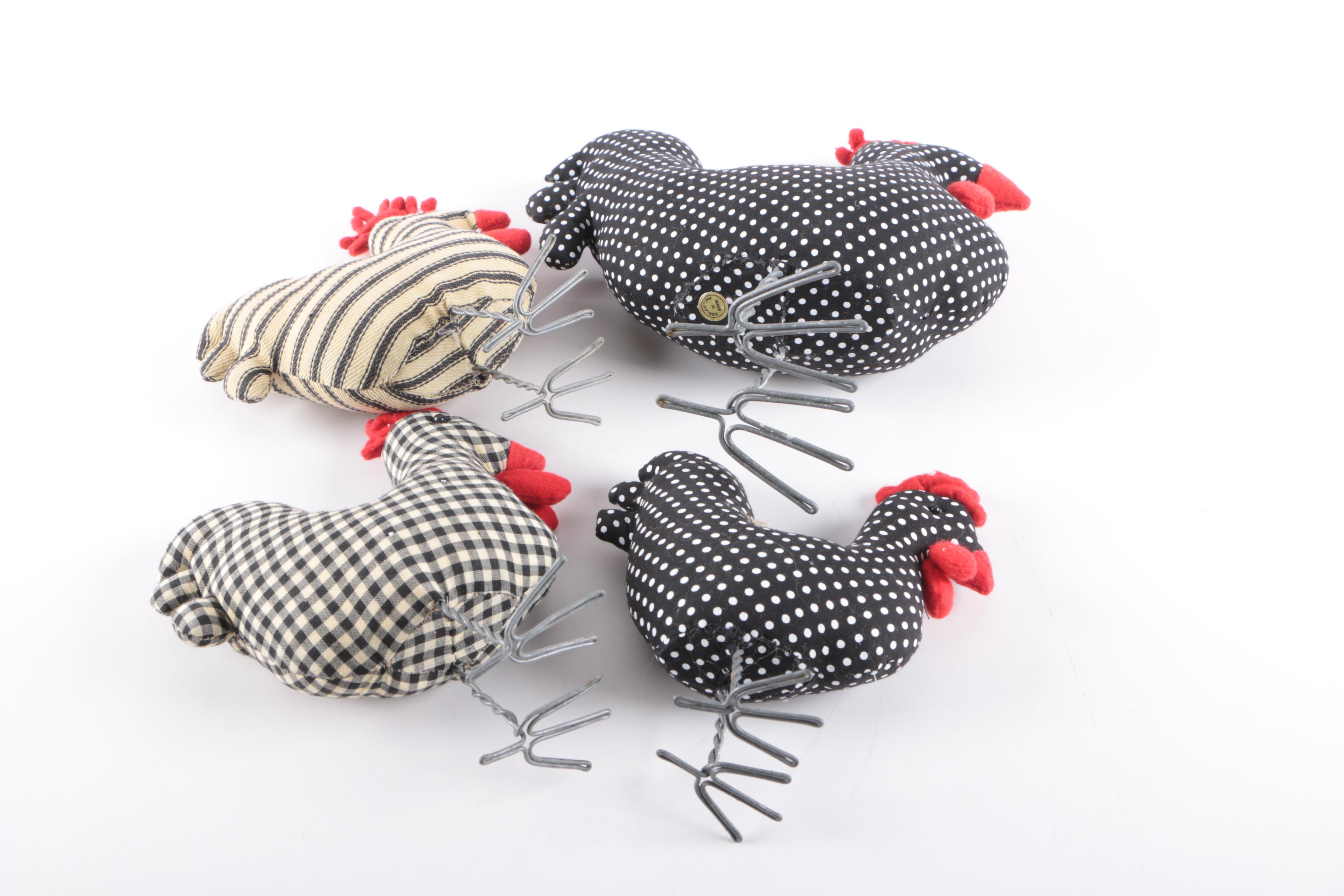 Hand Crafted Plush Rooster Décor