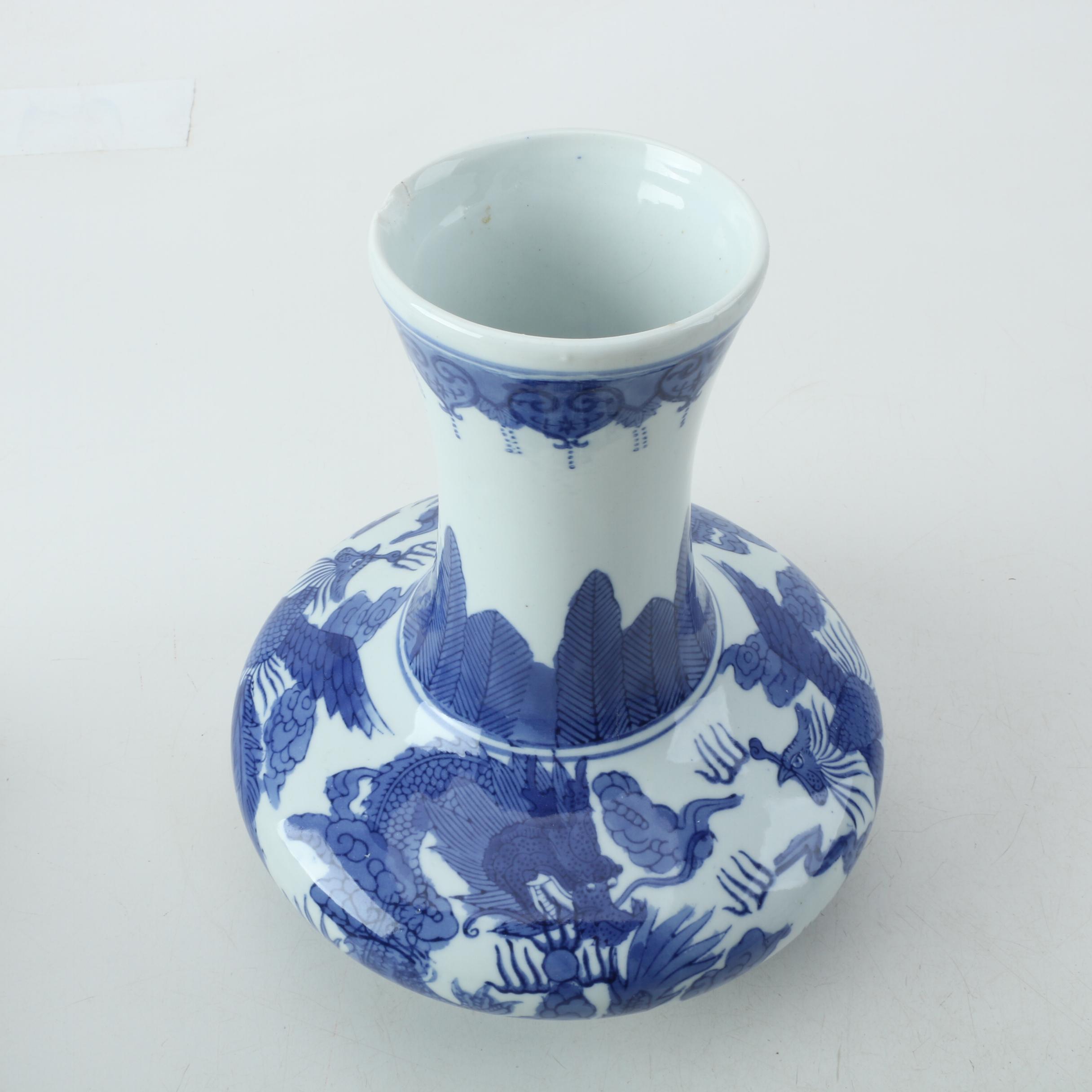 Decorative Blue on White Porcelain Pieces