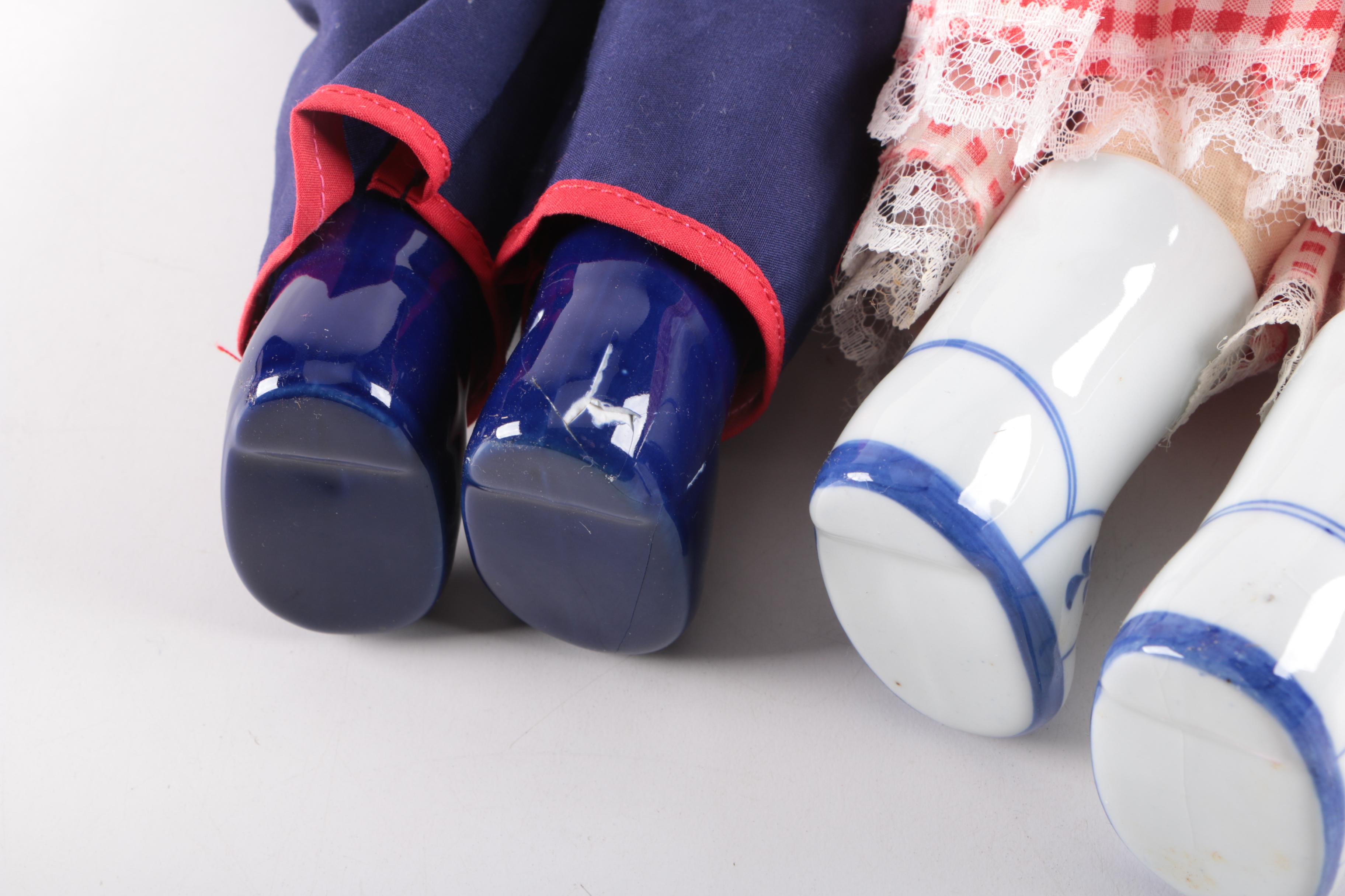 Vintage Hand-Painted Porcelain Bunny Dolls