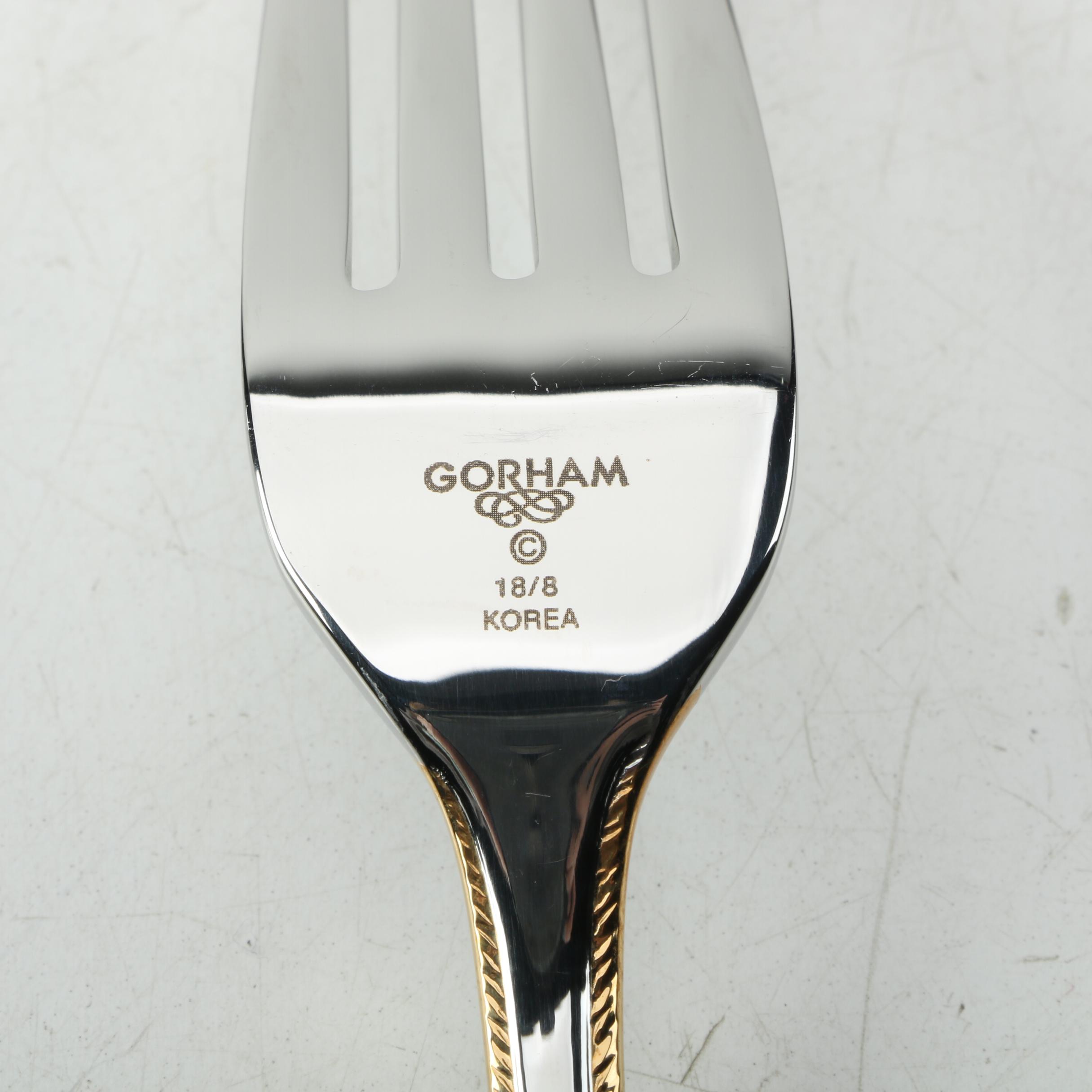Gorham "Golden Ribbon Edge" Stainless Flatware