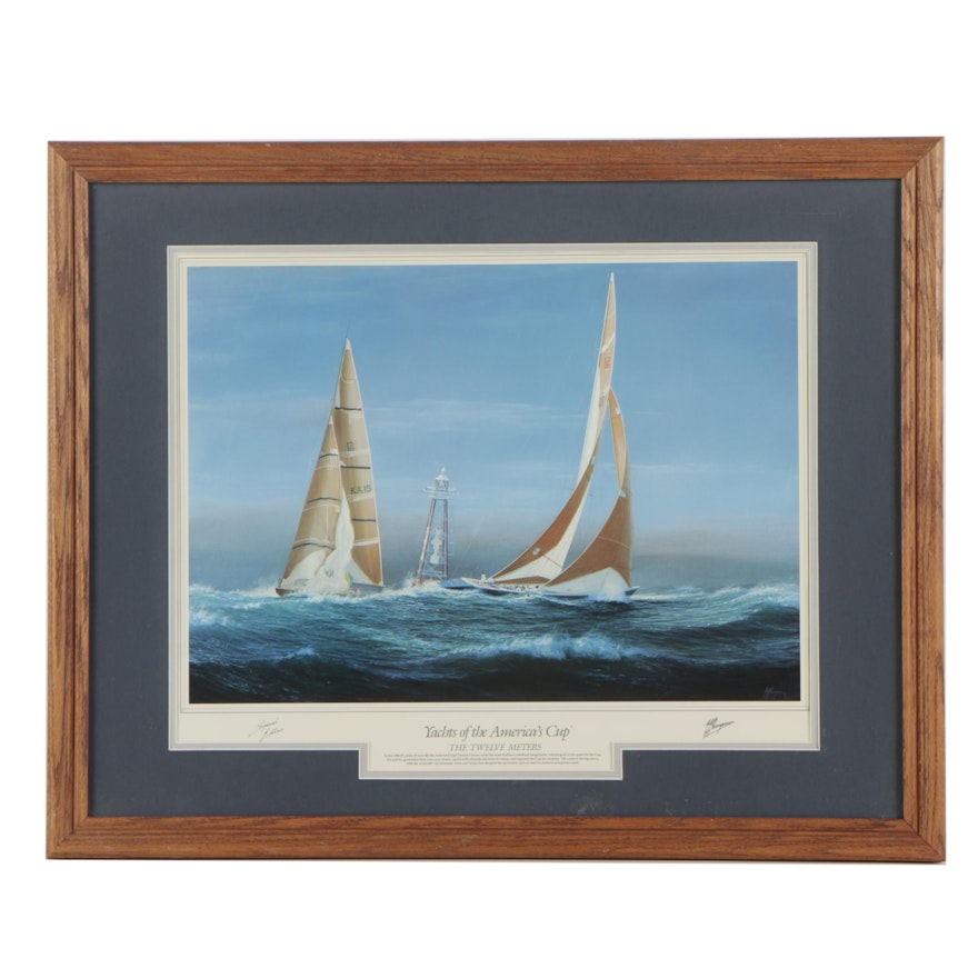 Offset Lithograph After Tim Thompson "Yachts of The America's Cup"