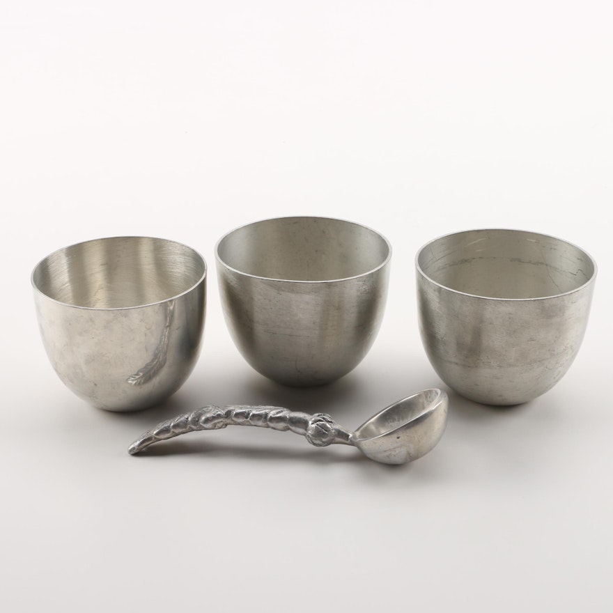 Web and Stieff Pewter Jefferson Cups with Spoon