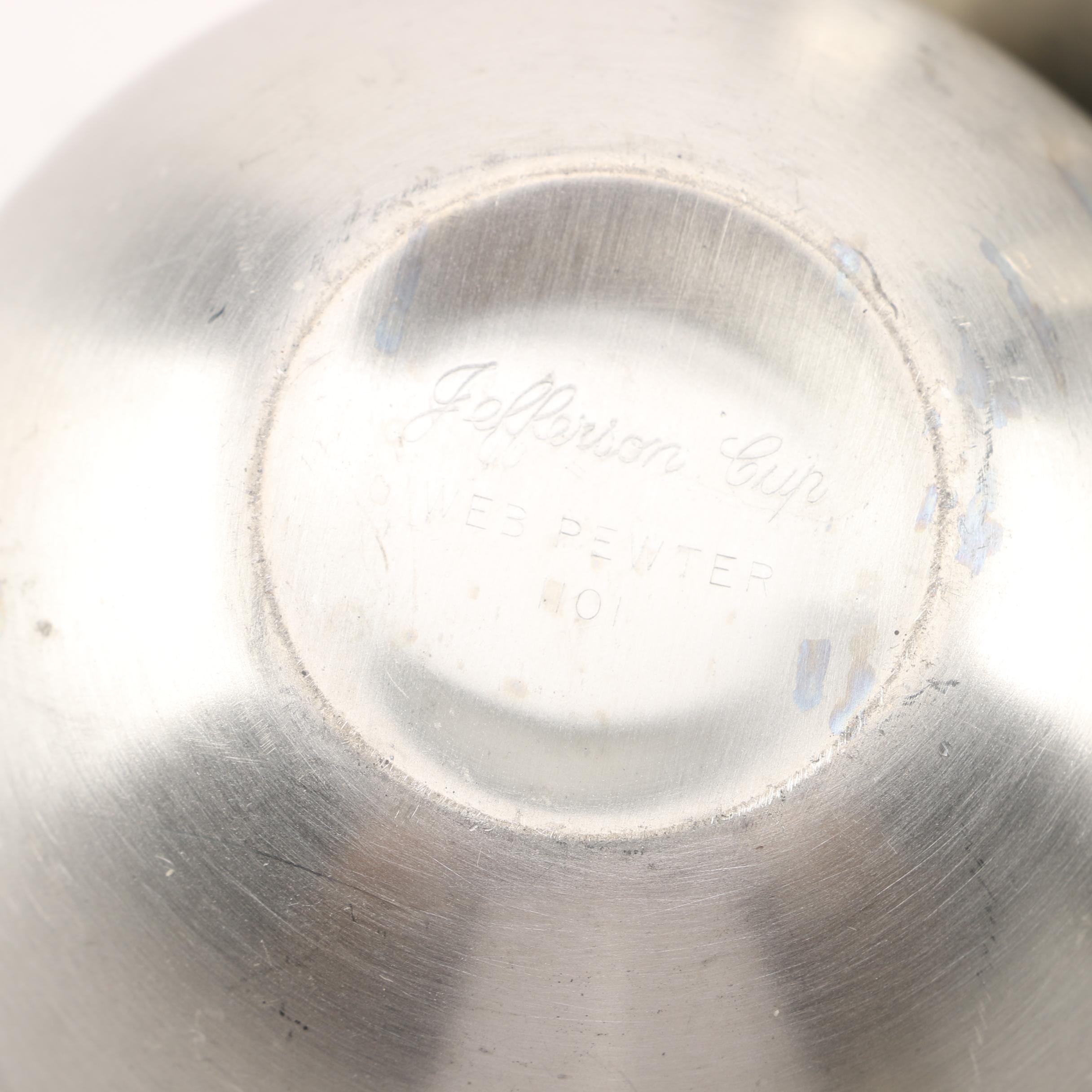 Web and Stieff Pewter Jefferson Cups with Spoon