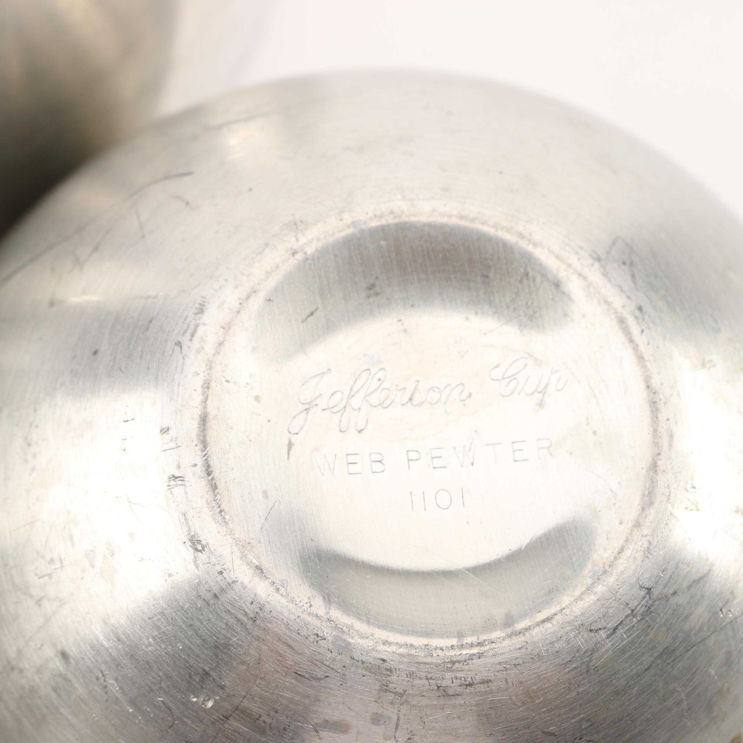 Web and Stieff Pewter Jefferson Cups with Spoon