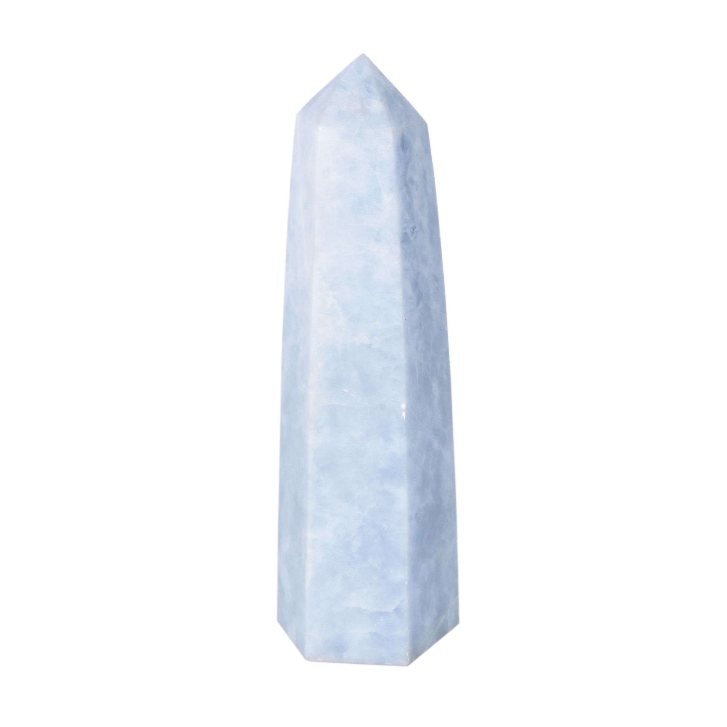Carved Blue Chalcedony Obelisk