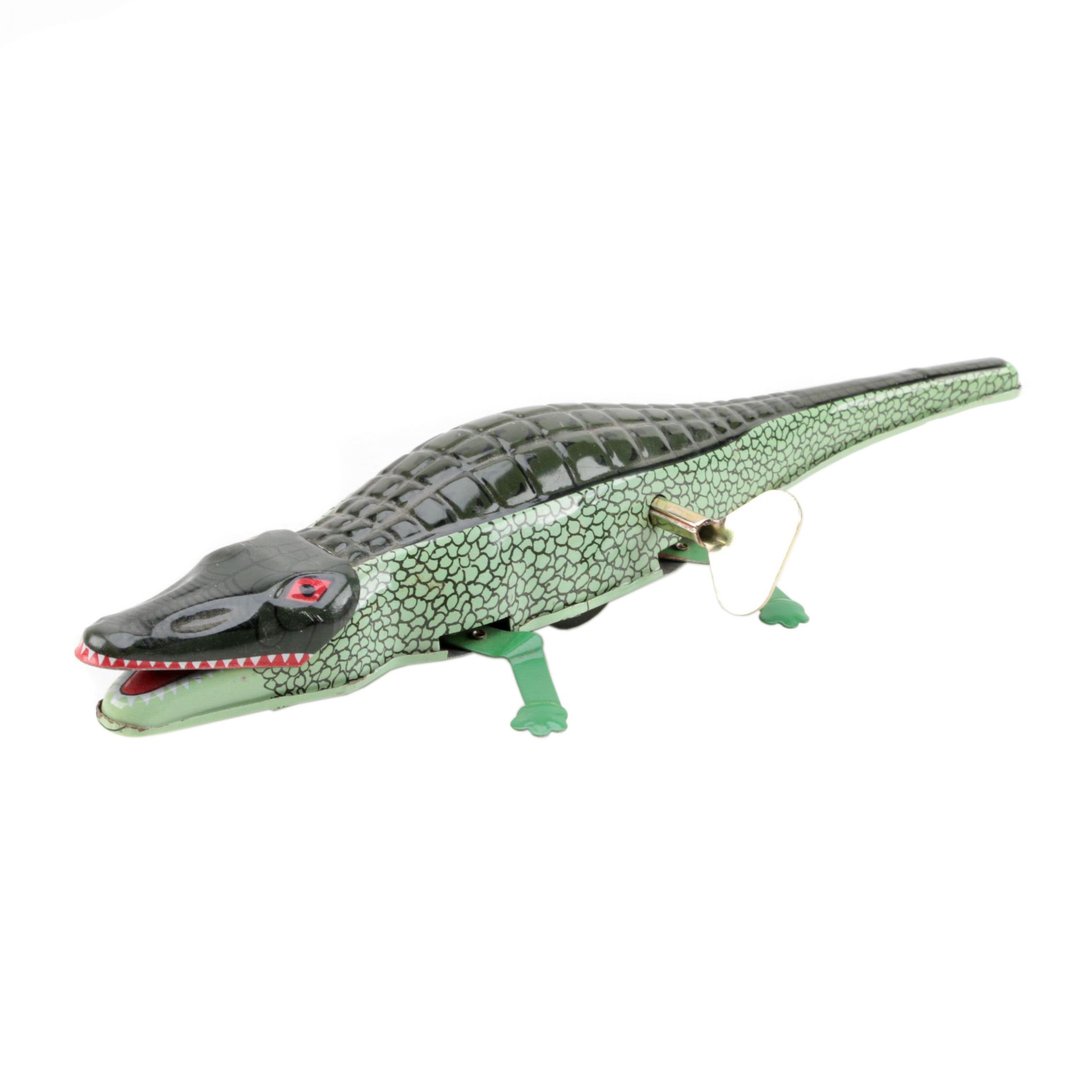 Tin Litho Wind-Up Inertia Crocodile