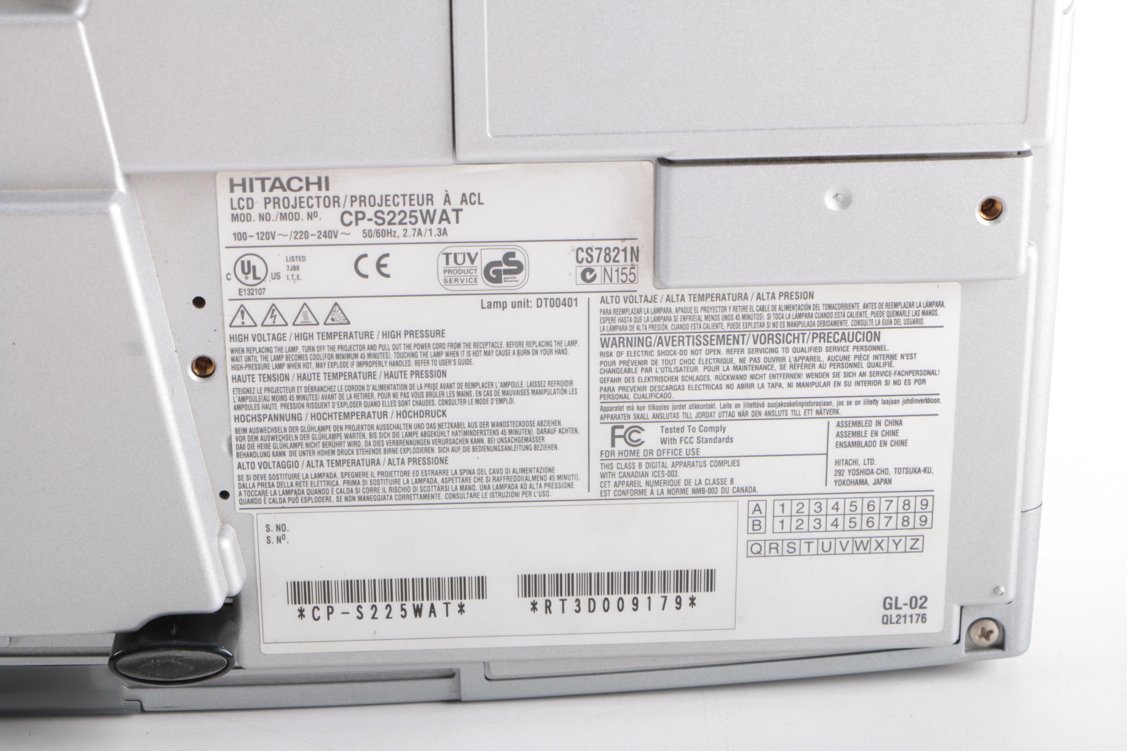 Hitachi CP-S225 Projector