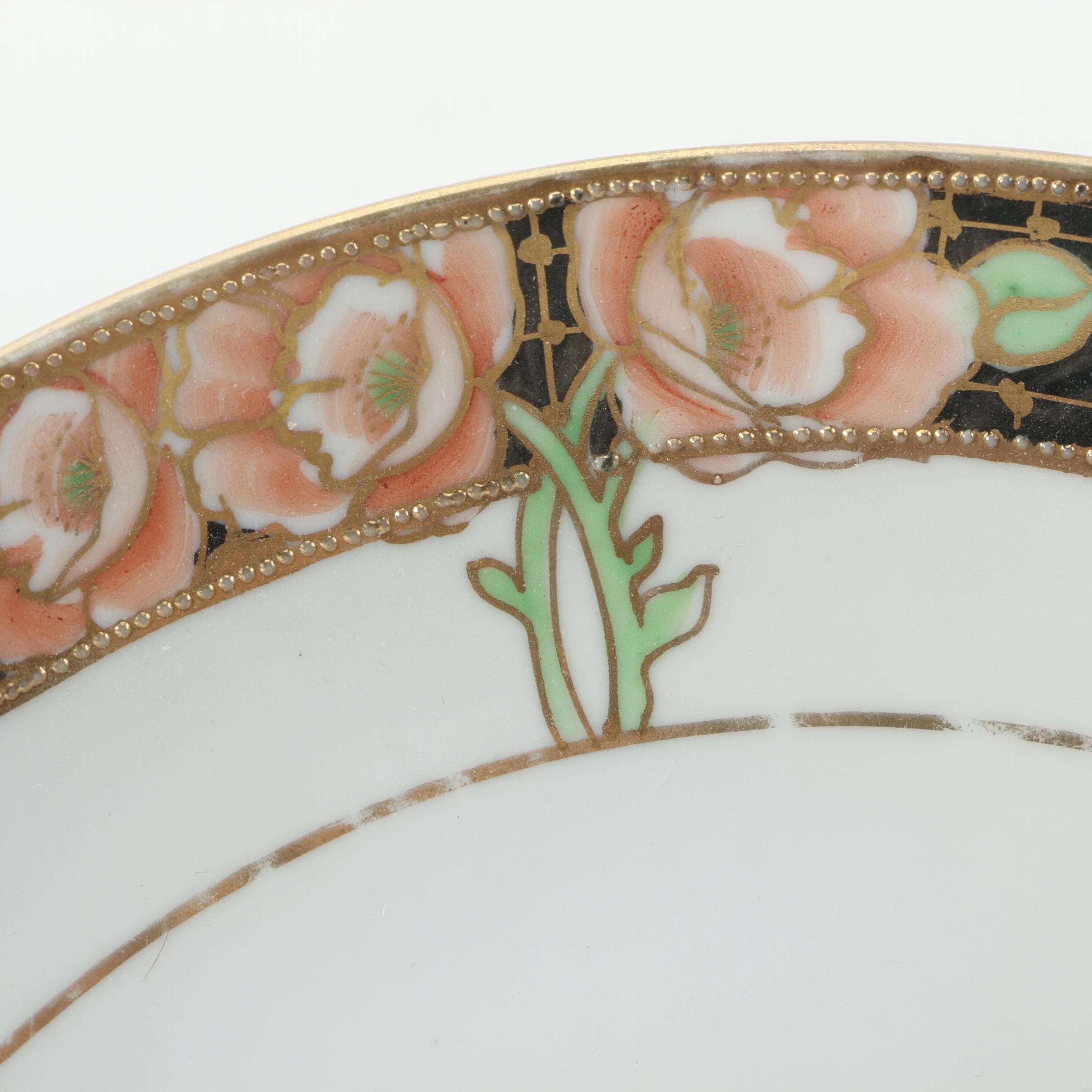 Antique Hand Painted Nippon Porcelain Plates