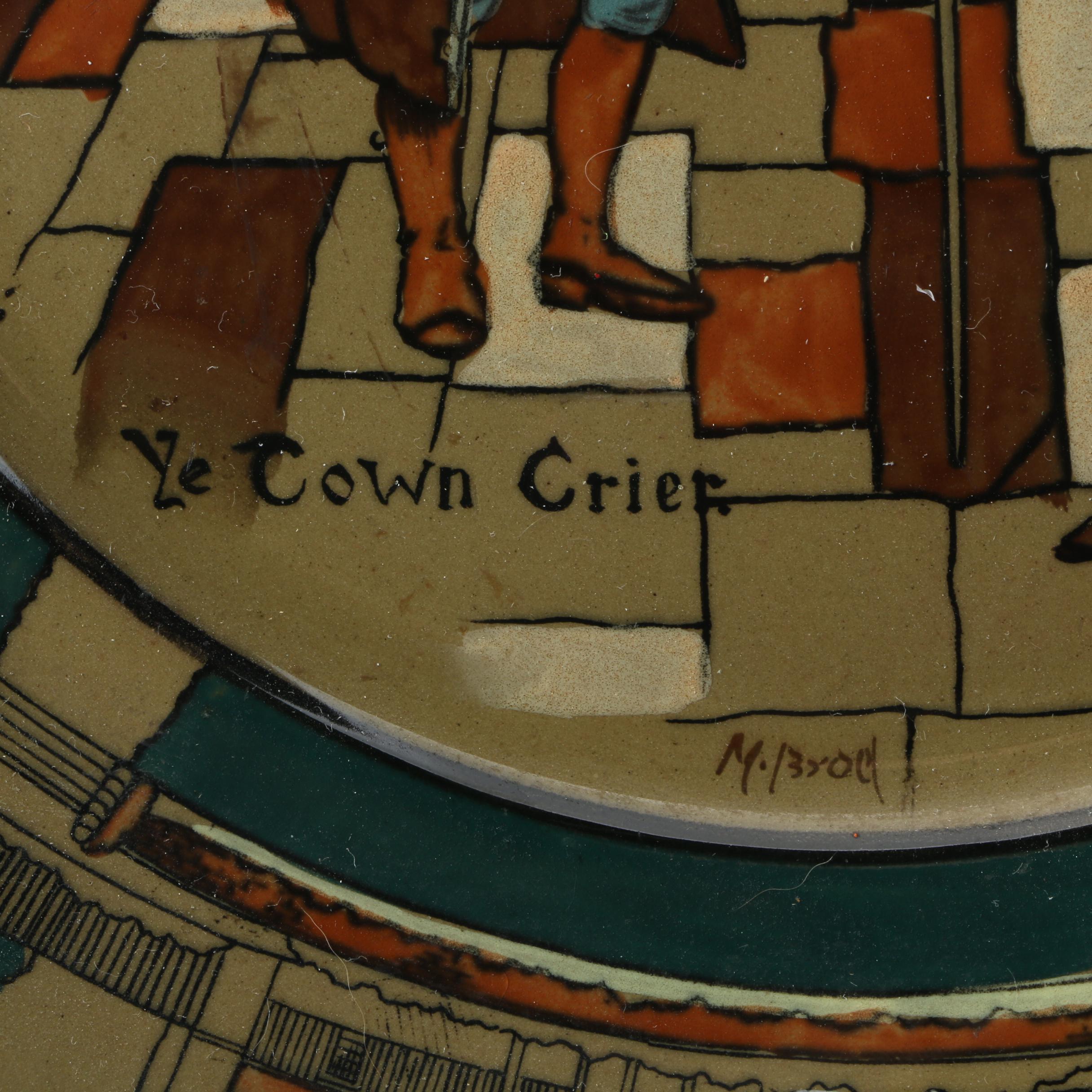 Pair of Antique Hand-Painted Buffalo Pottery Deldare Plates