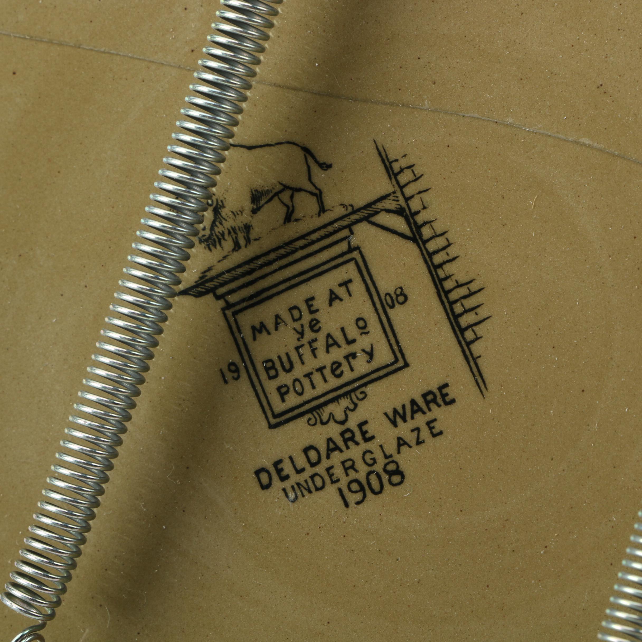 Pair of Antique Hand-Painted Buffalo Pottery Deldare Plates