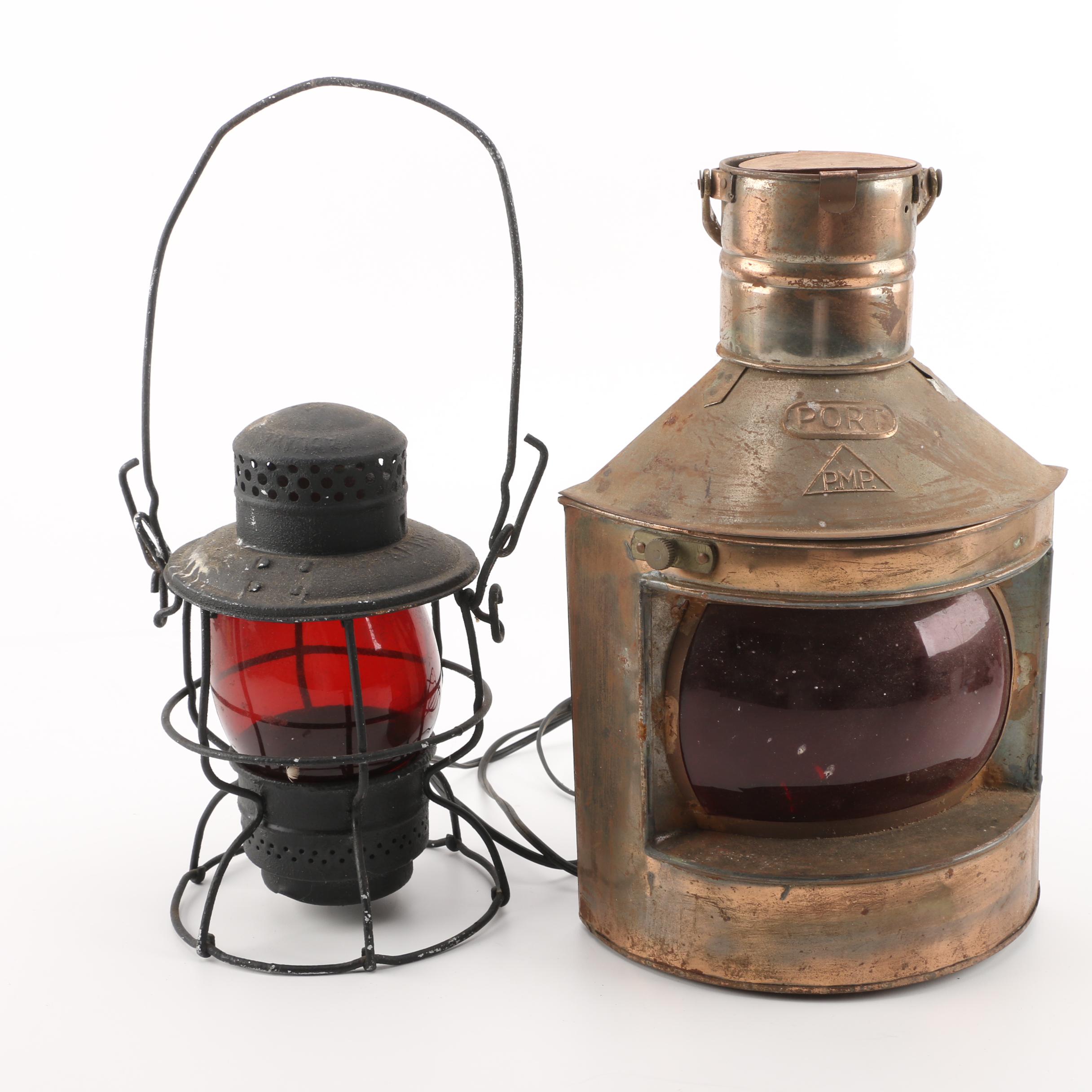 Antique Boston & Marine and P.M.P. "Port" Lanterns