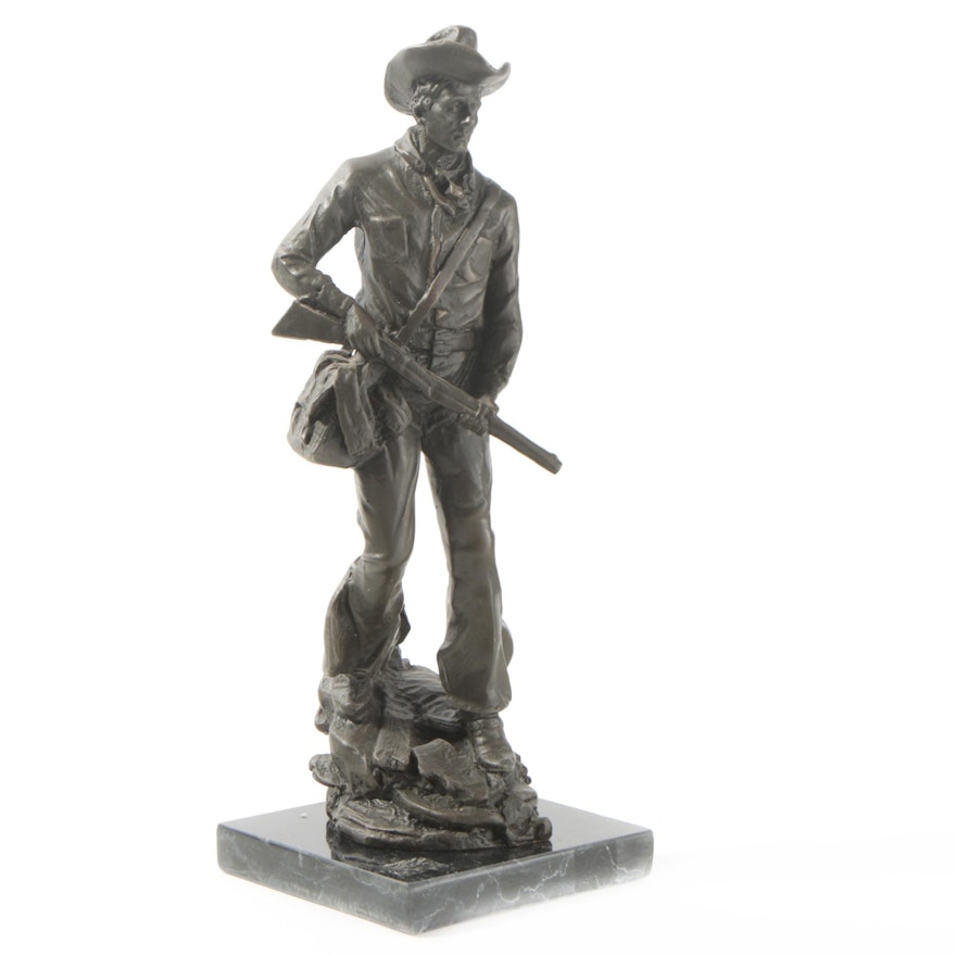 Bronze-Tone Cowboy Sculpture